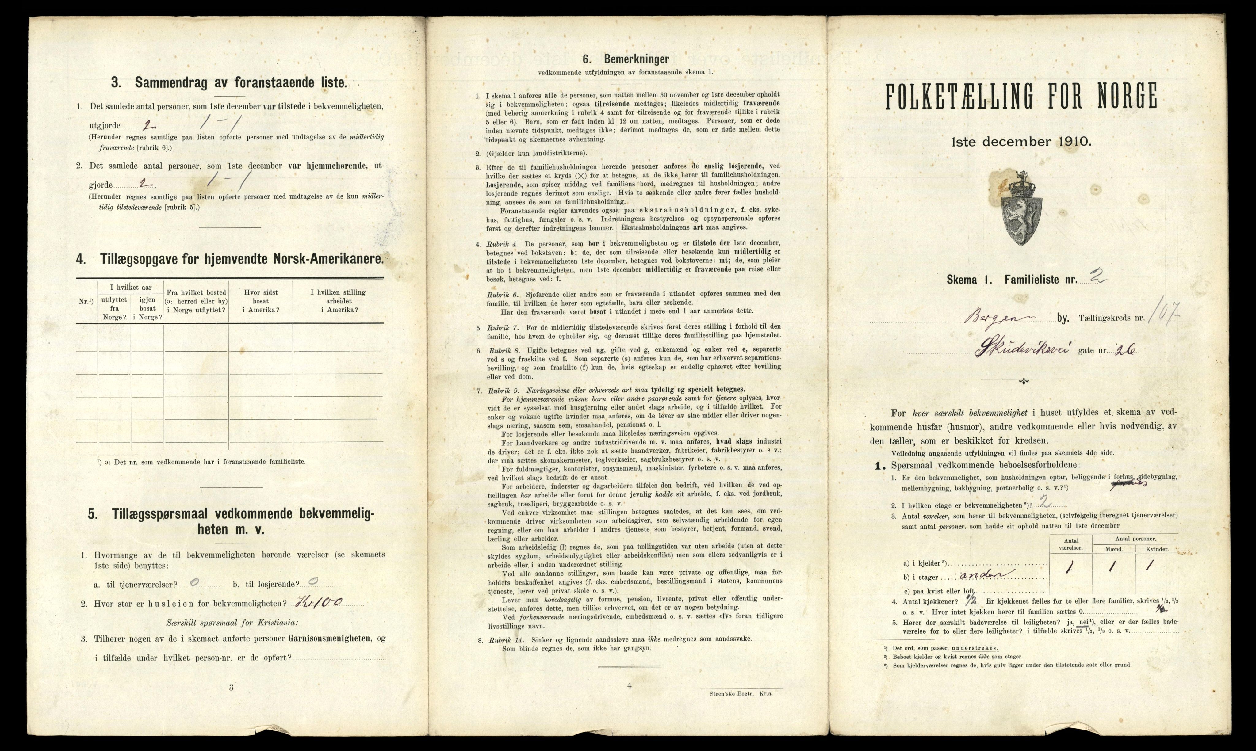 RA, 1910 census for Bergen, 1910, p. 37075