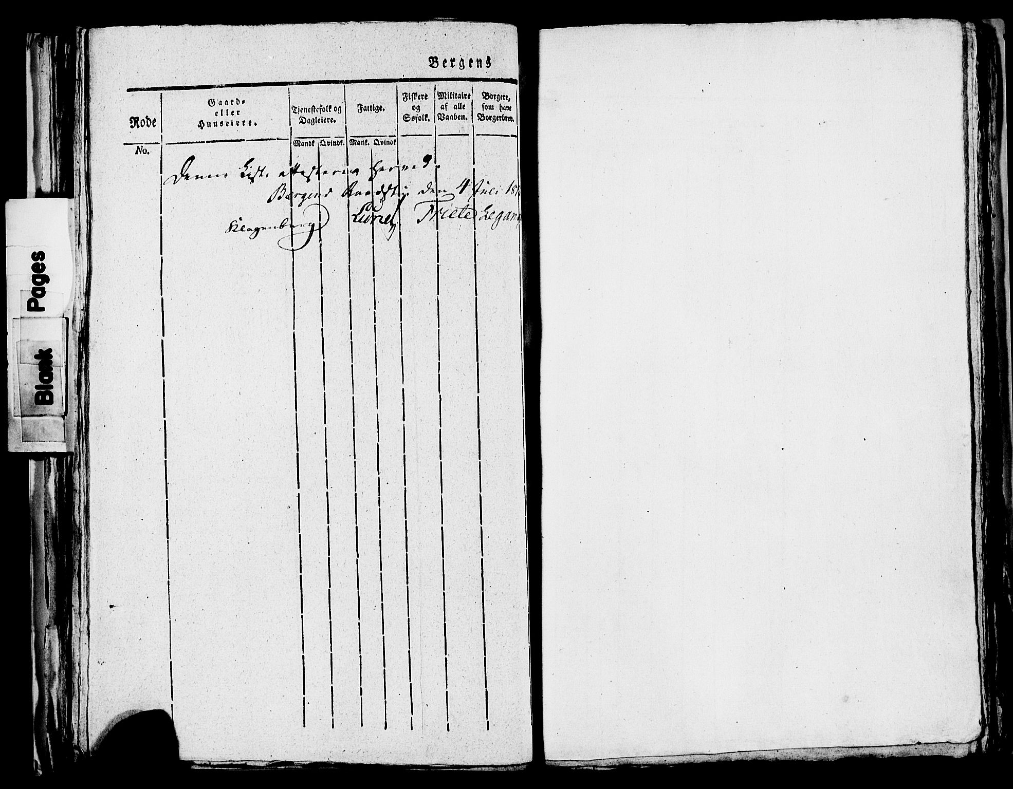 SAB, 1815 Census for Bergen, 1815, p. 839