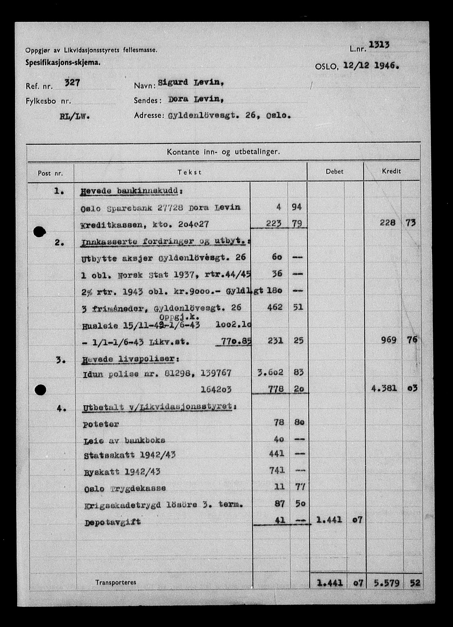 Justisdepartementet, Tilbakeføringskontoret for inndratte formuer, AV/RA-S-1564/H/Hc/Hcc/L0958: --, 1945-1947, p. 182