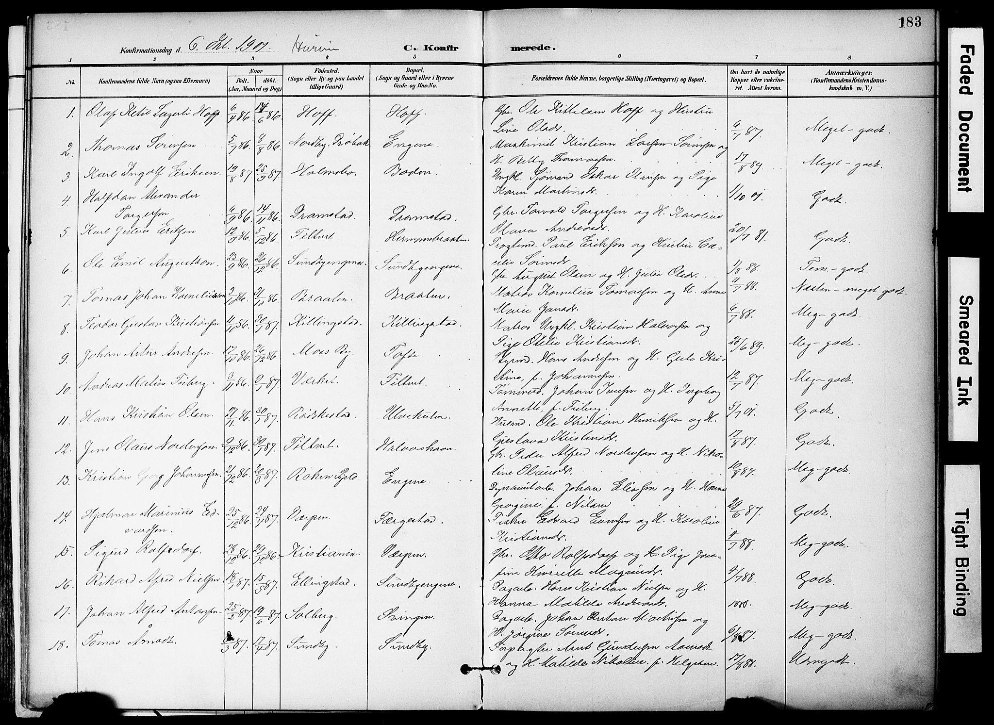 Hurum kirkebøker, AV/SAKO-A-229/F/Fa/L0015: Parish register (official) no. 15, 1896-1908, p. 183