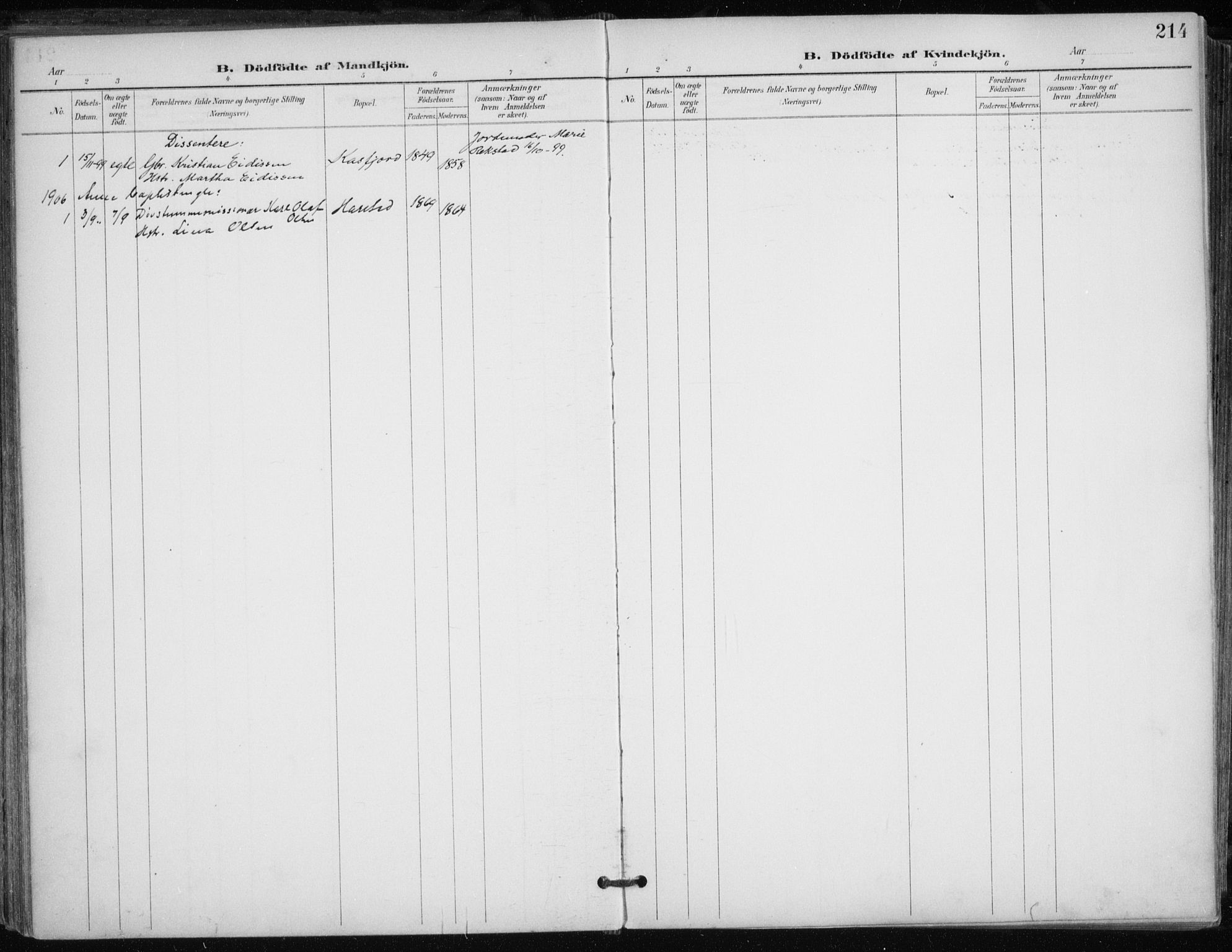 Trondenes sokneprestkontor, SATØ/S-1319/H/Ha/L0017kirke: Parish register (official) no. 17, 1899-1908, p. 214