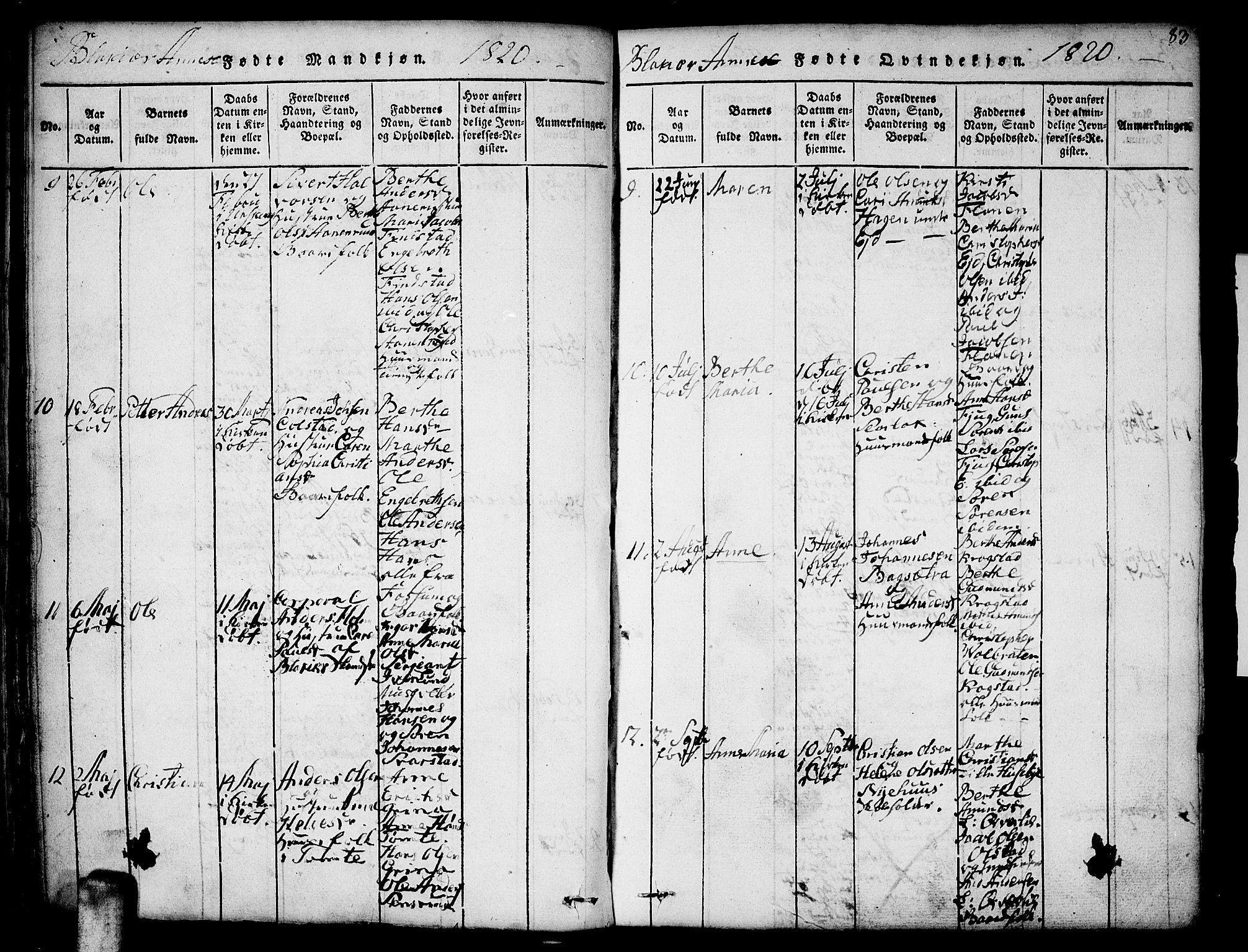 Aurskog prestekontor Kirkebøker, SAO/A-10304a/F/Fa/L0005: Parish register (official) no. I 5, 1814-1829, p. 83
