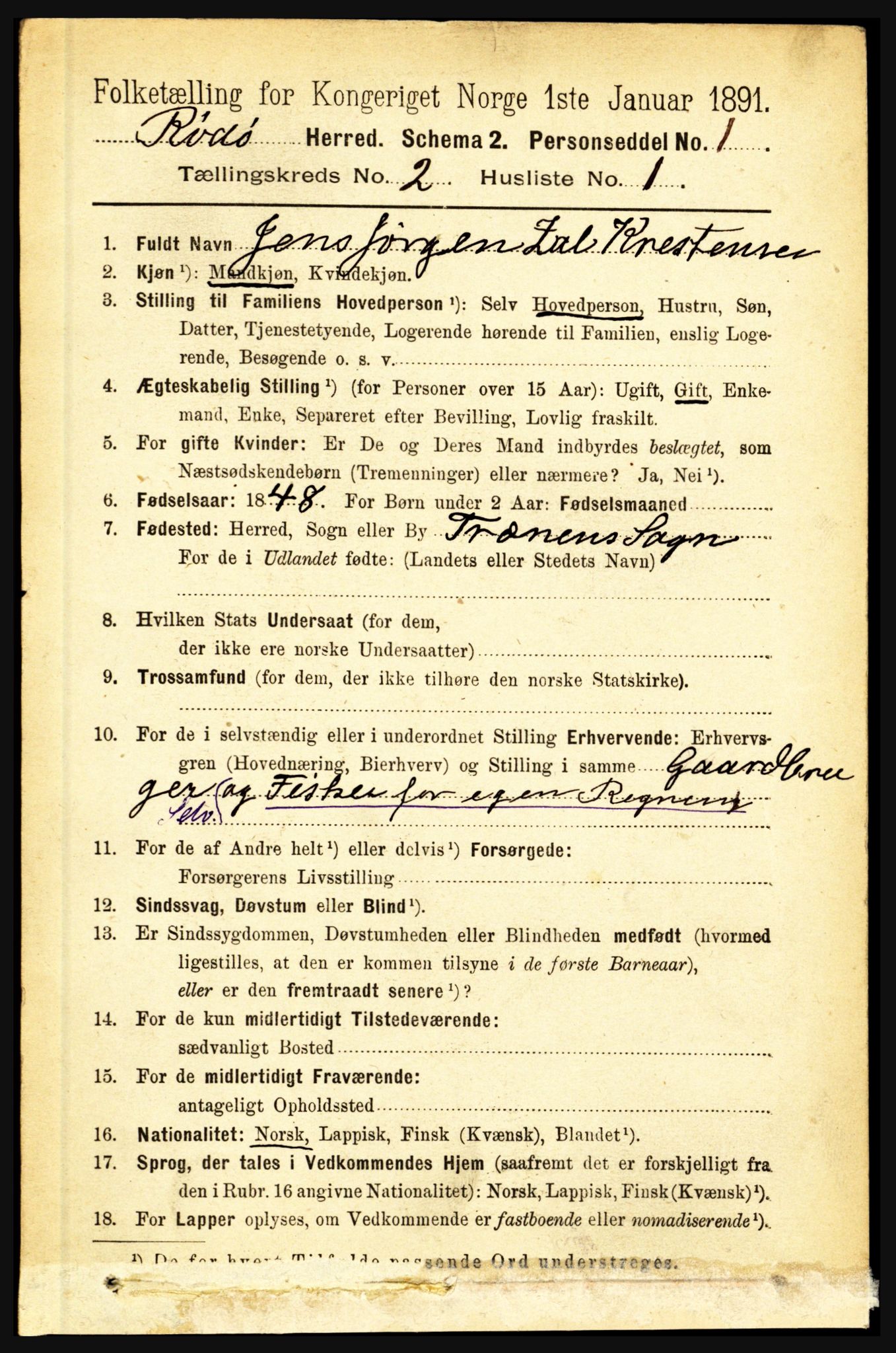 RA, 1891 census for 1836 Rødøy, 1891, p. 231