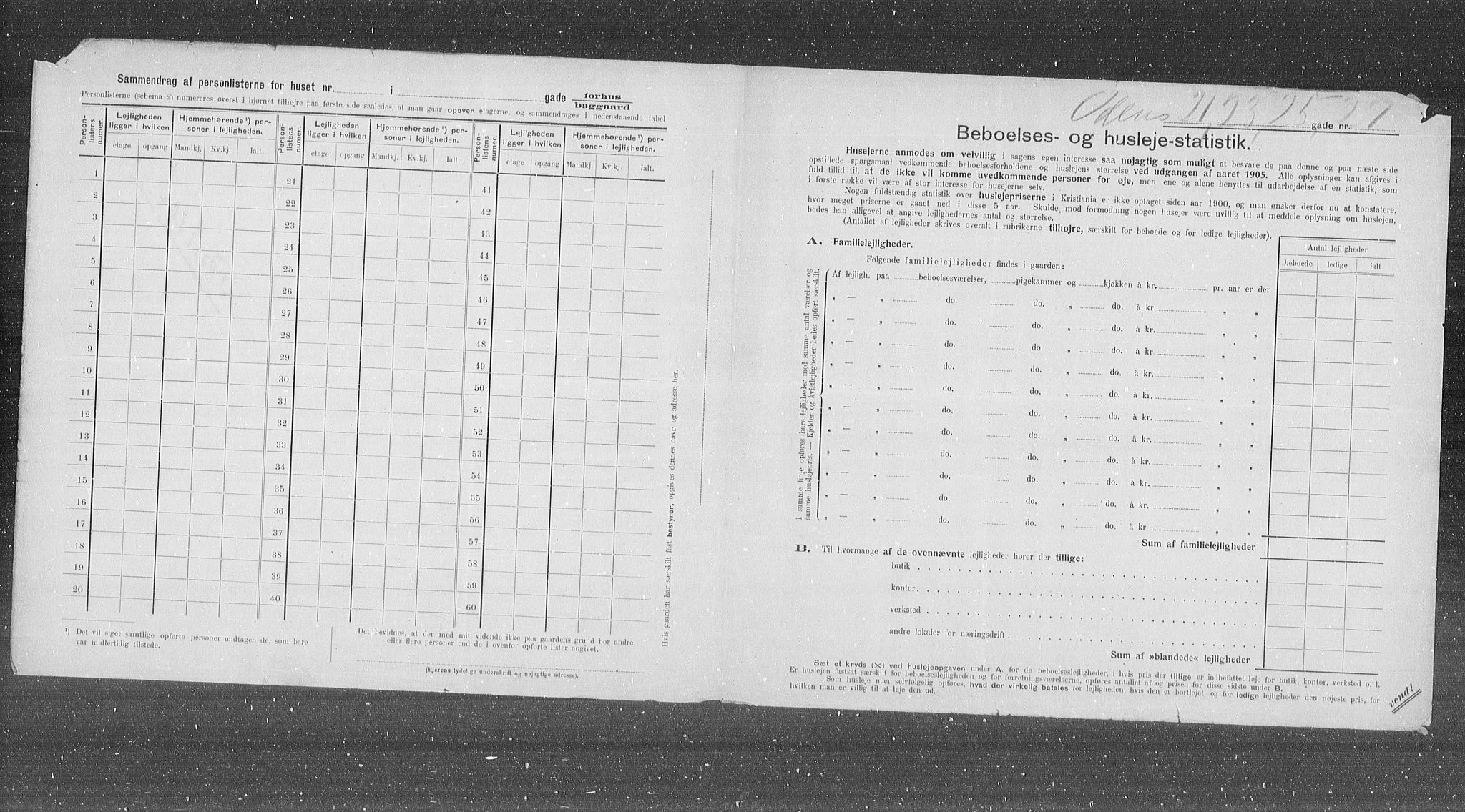 OBA, Municipal Census 1905 for Kristiania, 1905, p. 39477