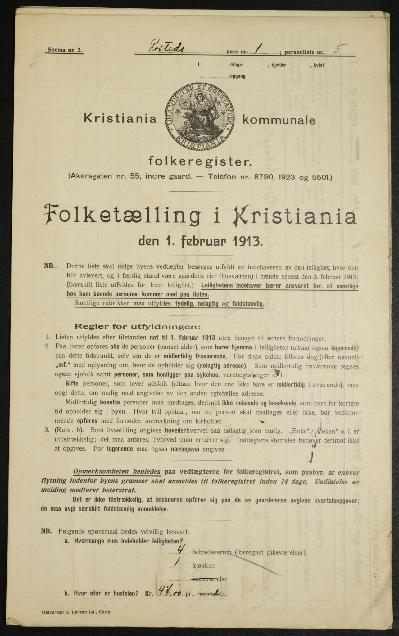 OBA, Municipal Census 1913 for Kristiania, 1913, p. 84040