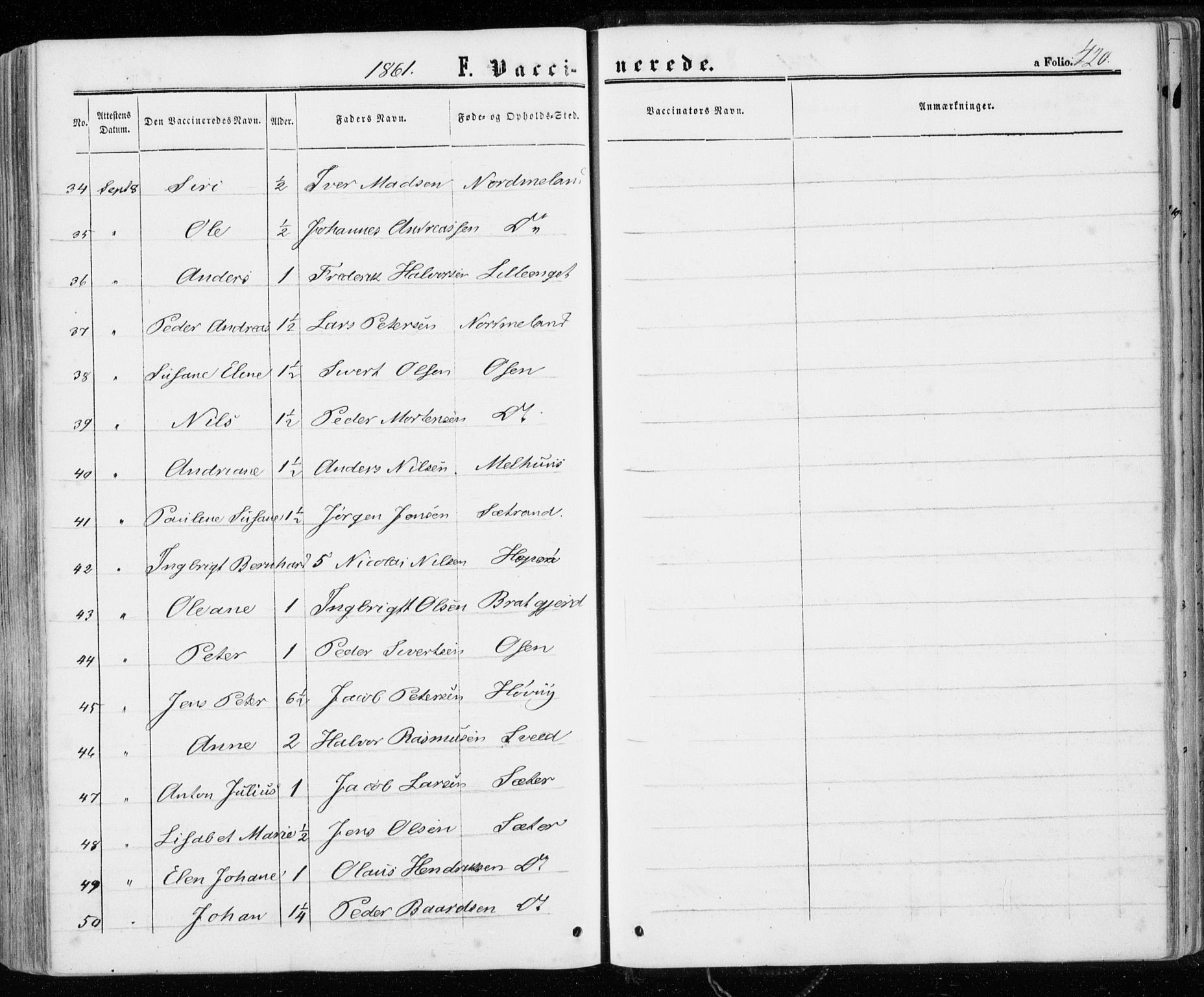 Ministerialprotokoller, klokkerbøker og fødselsregistre - Sør-Trøndelag, AV/SAT-A-1456/657/L0705: Parish register (official) no. 657A06, 1858-1867, p. 420