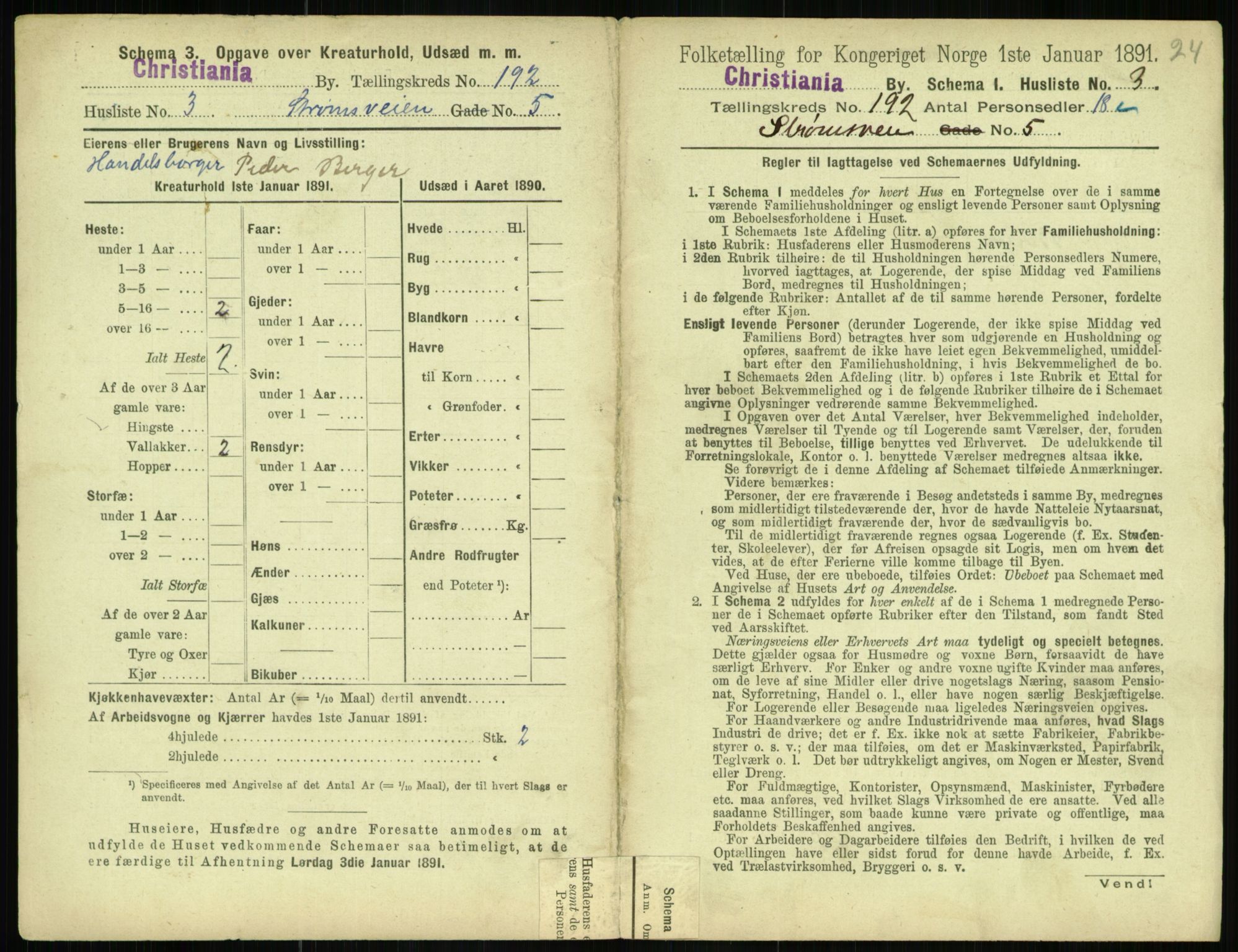 RA, 1891 census for 0301 Kristiania, 1891, p. 115411