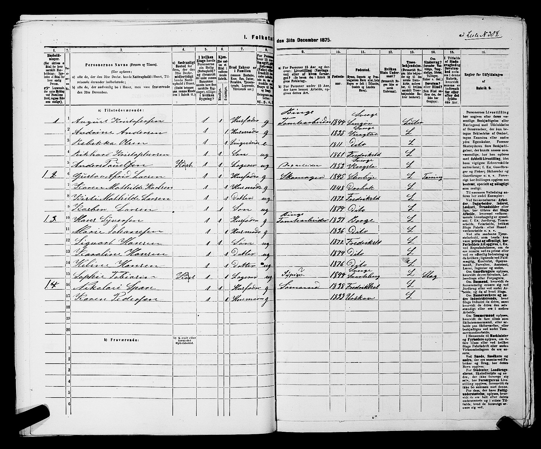 RA, 1875 census for 0103B Fredrikstad/Fredrikstad, 1875, p. 902