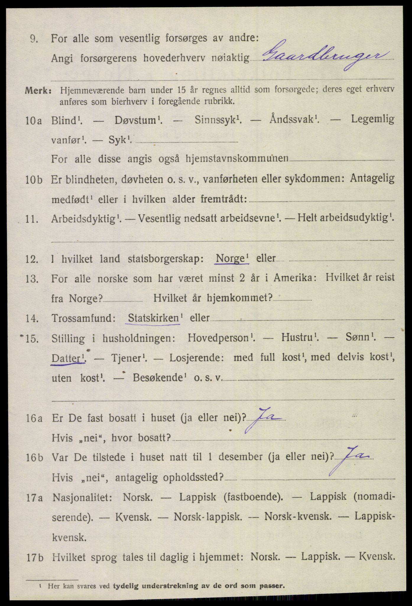 SAT, 1920 census for Lurøy, 1920, p. 5870