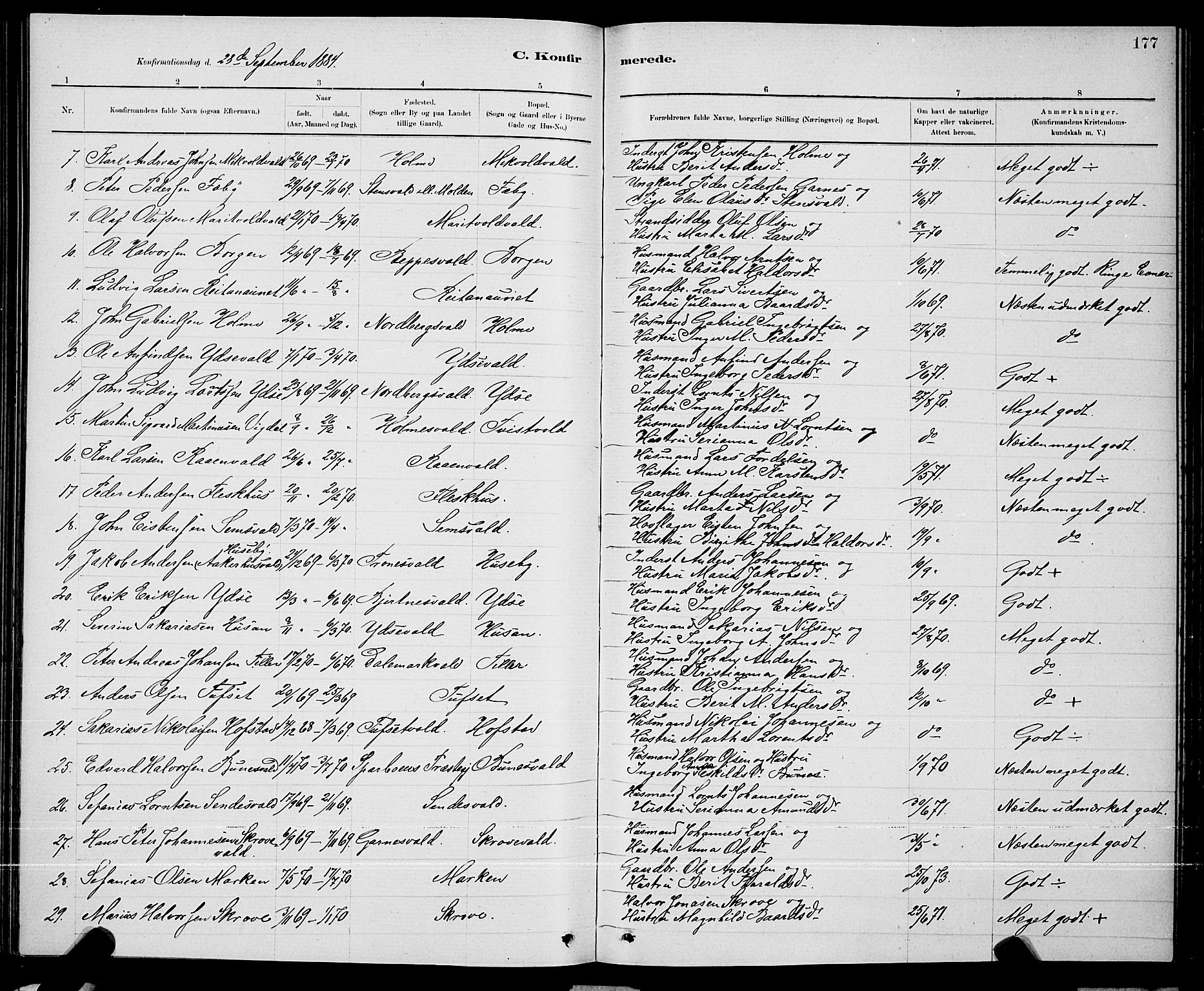 Ministerialprotokoller, klokkerbøker og fødselsregistre - Nord-Trøndelag, SAT/A-1458/723/L0256: Parish register (copy) no. 723C04, 1879-1890, p. 177