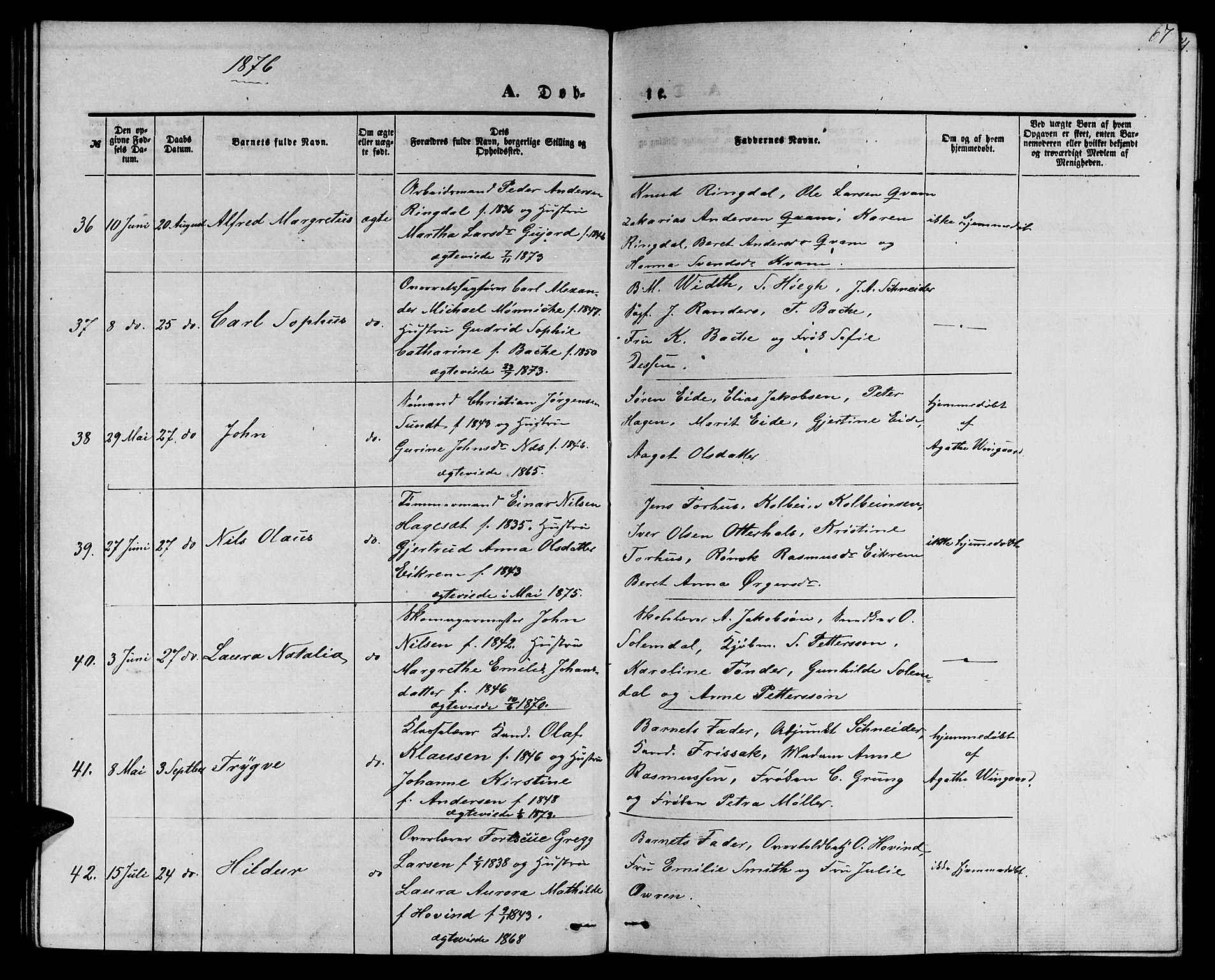 Ministerialprotokoller, klokkerbøker og fødselsregistre - Møre og Romsdal, AV/SAT-A-1454/558/L0701: Parish register (copy) no. 558C02, 1862-1879, p. 67