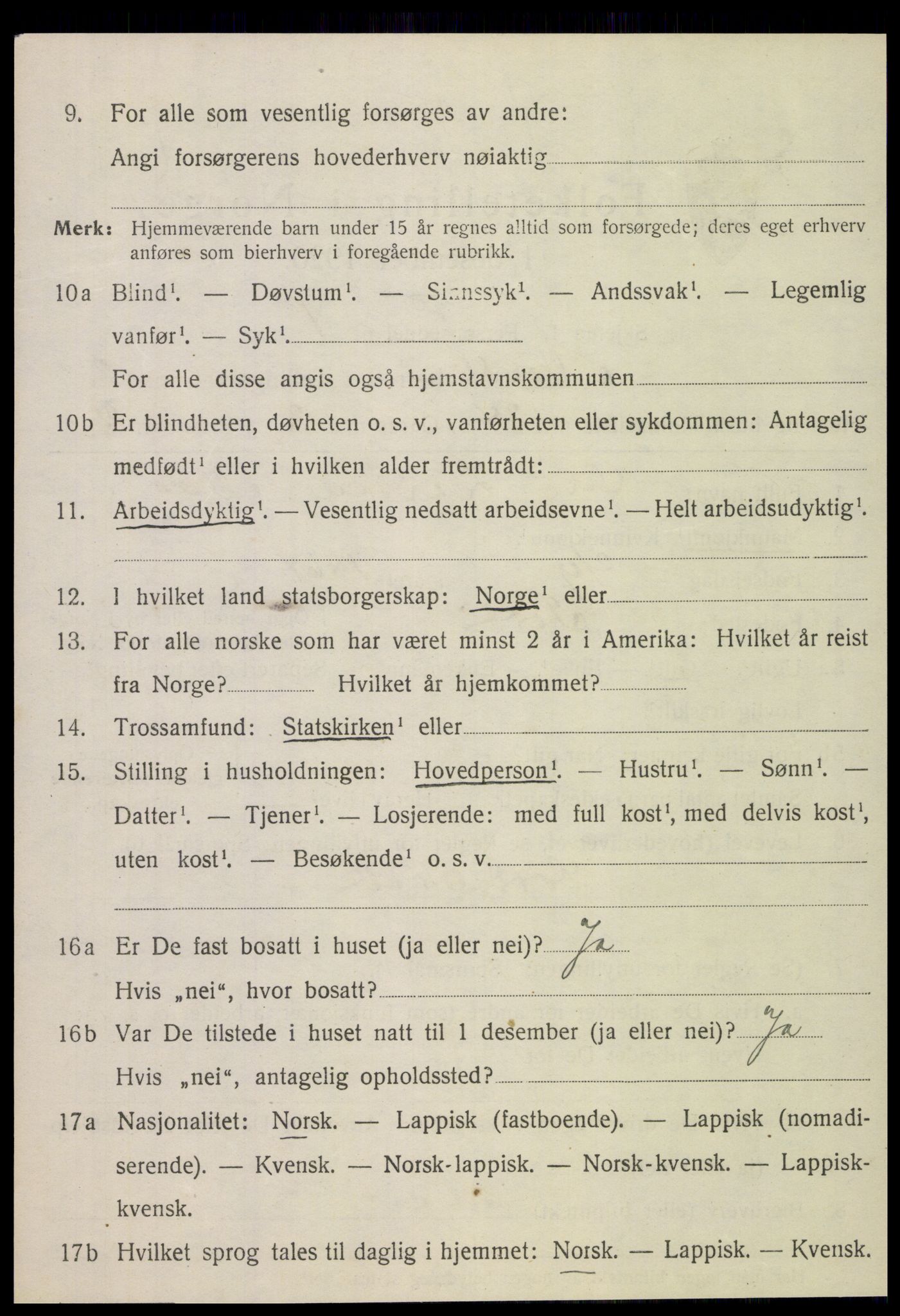 SAT, 1920 census for Nordli, 1920, p. 1102