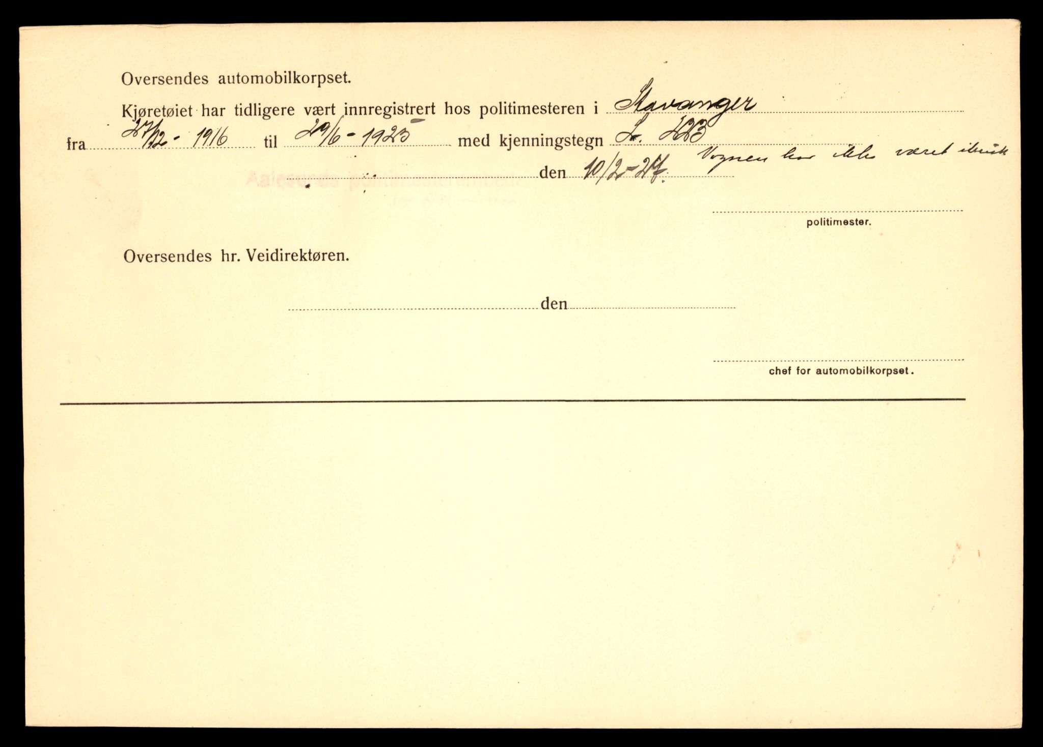 Møre og Romsdal vegkontor - Ålesund trafikkstasjon, SAT/A-4099/F/Fe/L0009: Registreringskort for kjøretøy T 896 - T 1049, 1927-1998, p. 92
