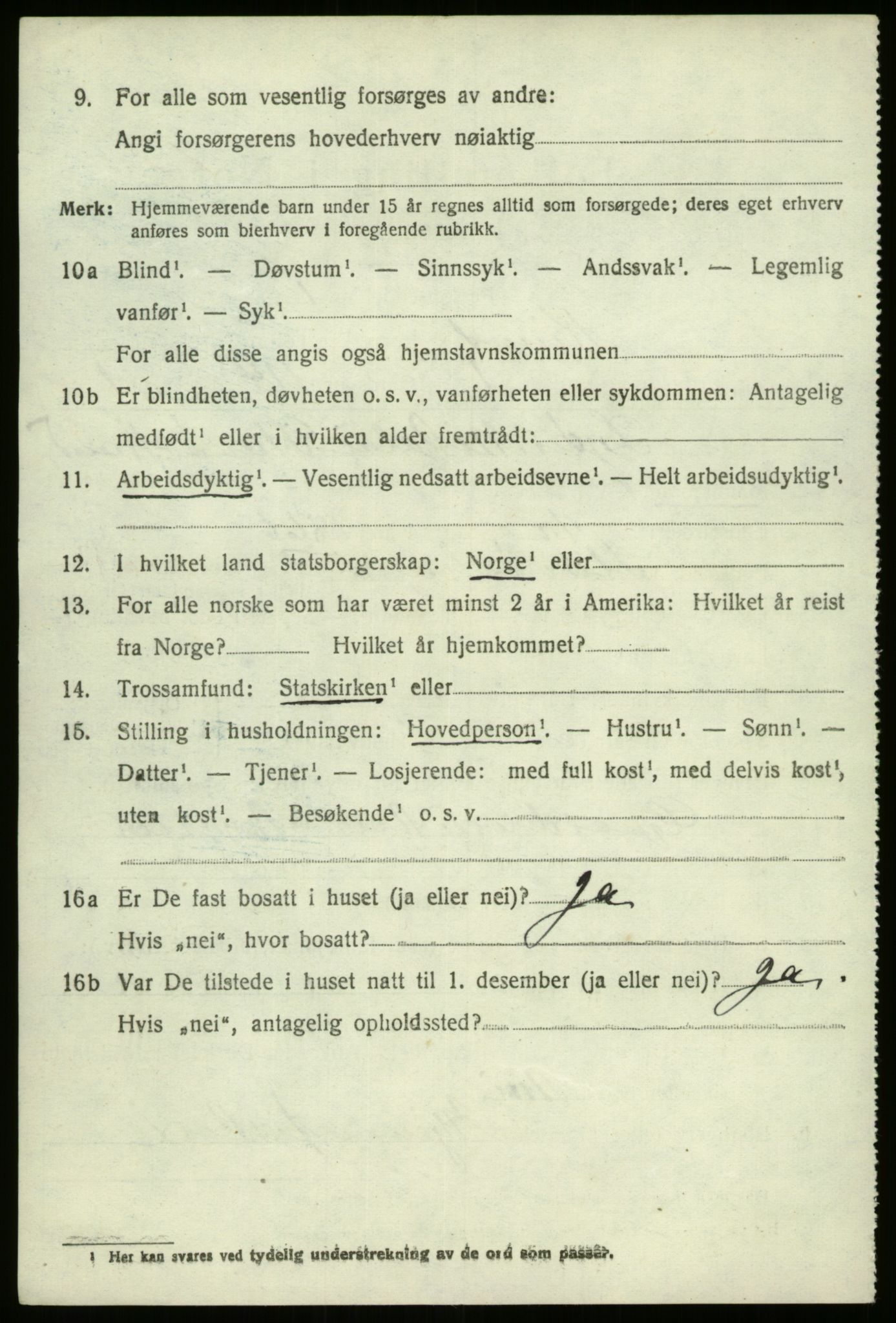 SAB, 1920 census for Kinn, 1920, p. 9554