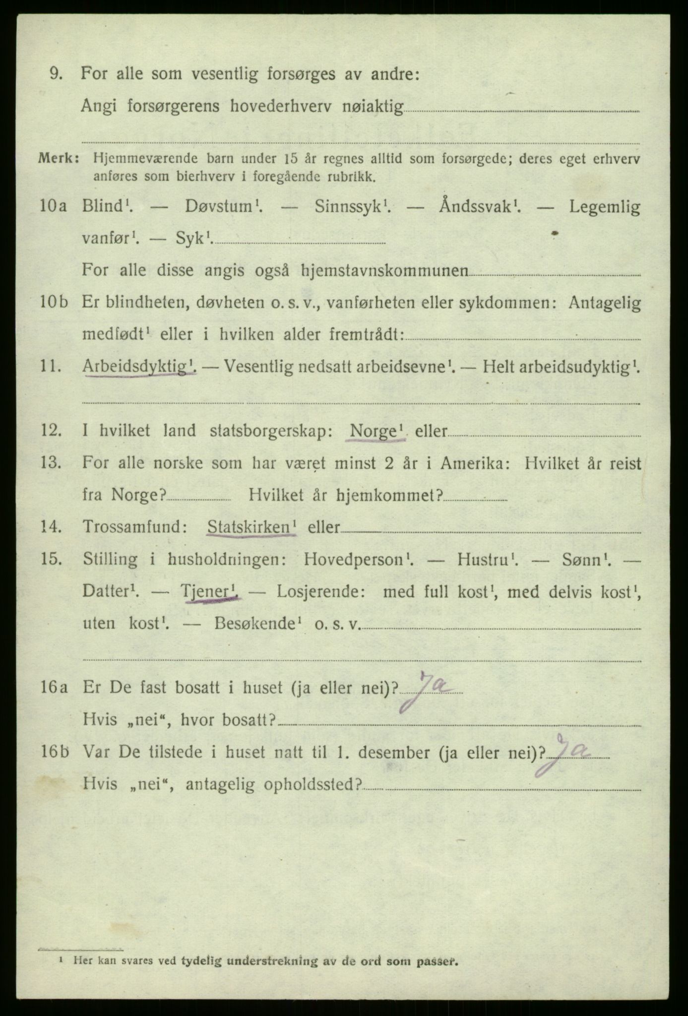 SAB, 1920 census for Gaular, 1920, p. 3449