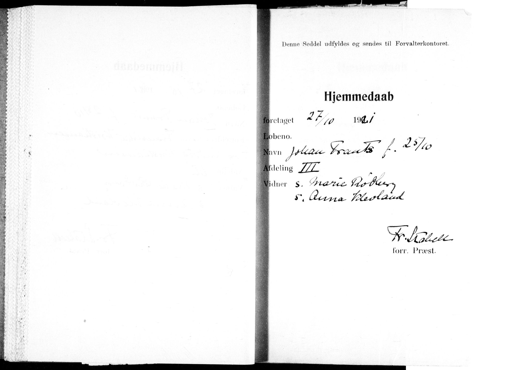 Ullevål sykehus prestekontor Kirkebøker, AV/SAO-A-10542a/K/Ka/L0004: Baptism register no. 4, 1906-1926