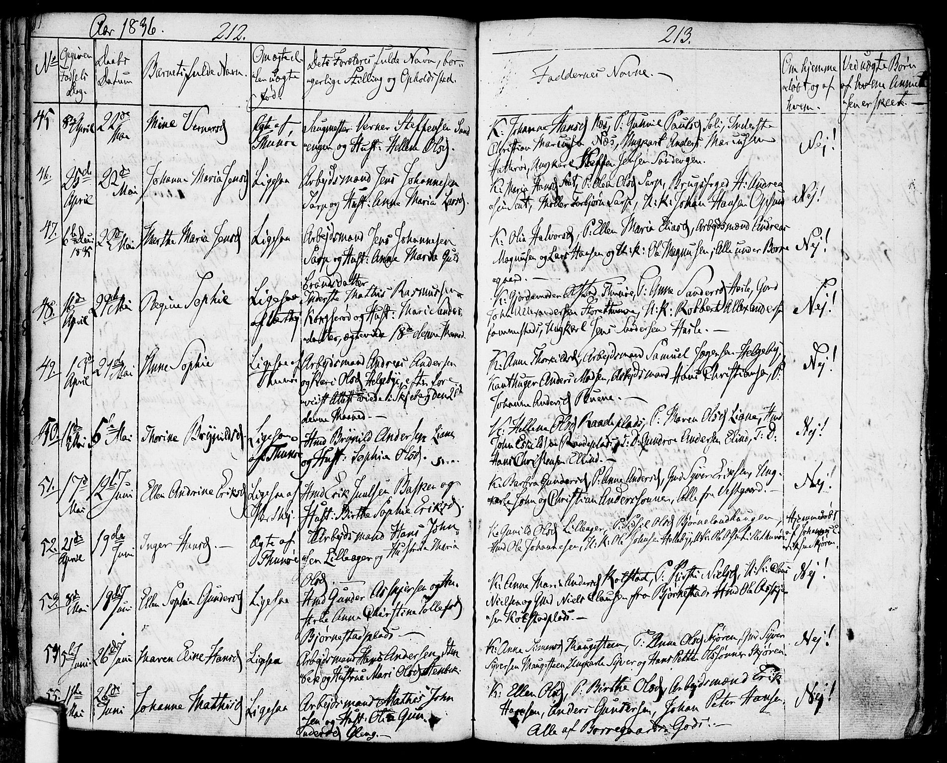 Tune prestekontor Kirkebøker, SAO/A-2007/F/Fa/L0007: Parish register (official) no. 7, 1831-1837, p. 212-213
