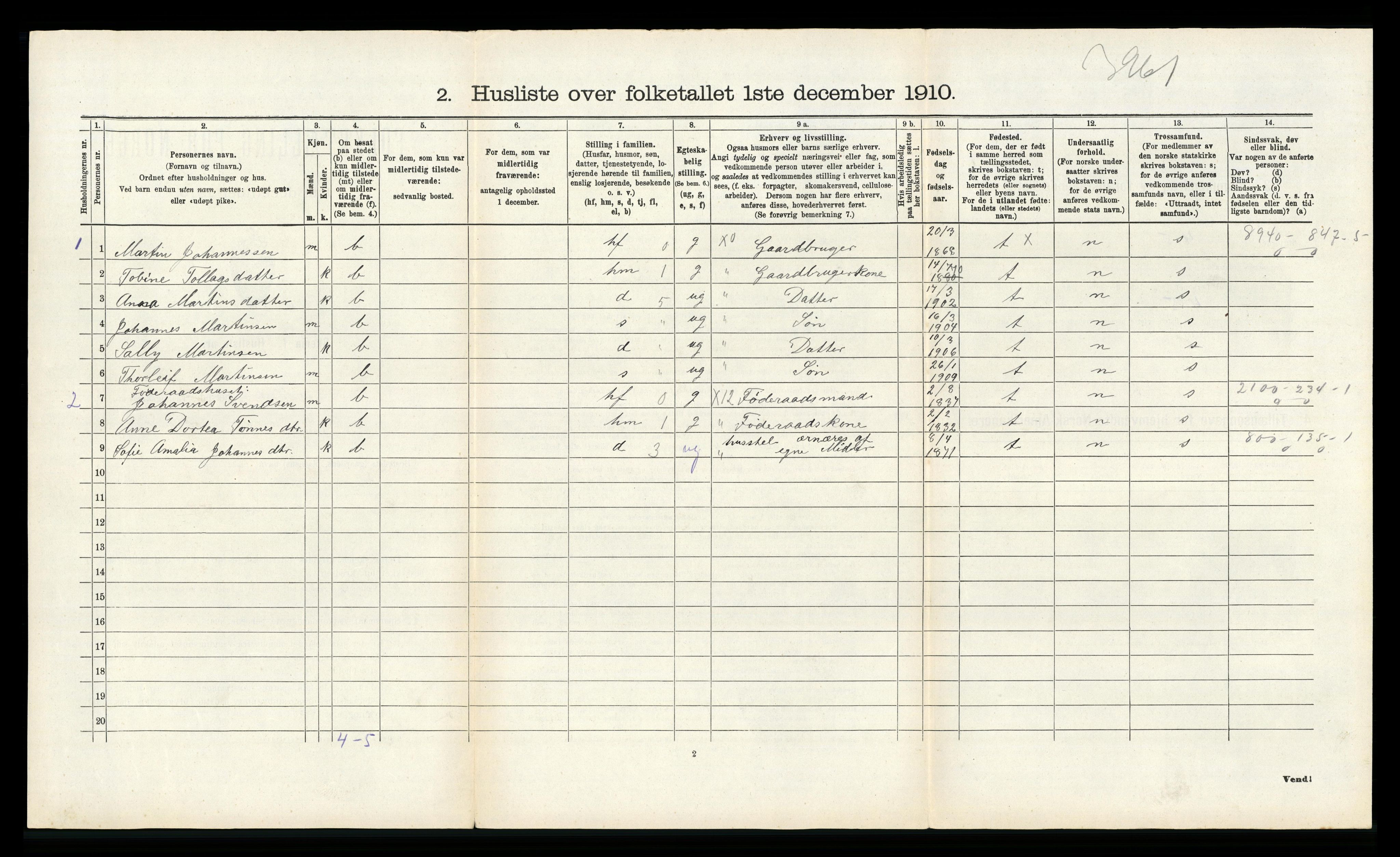 RA, 1910 census for Gyland, 1910, p. 317