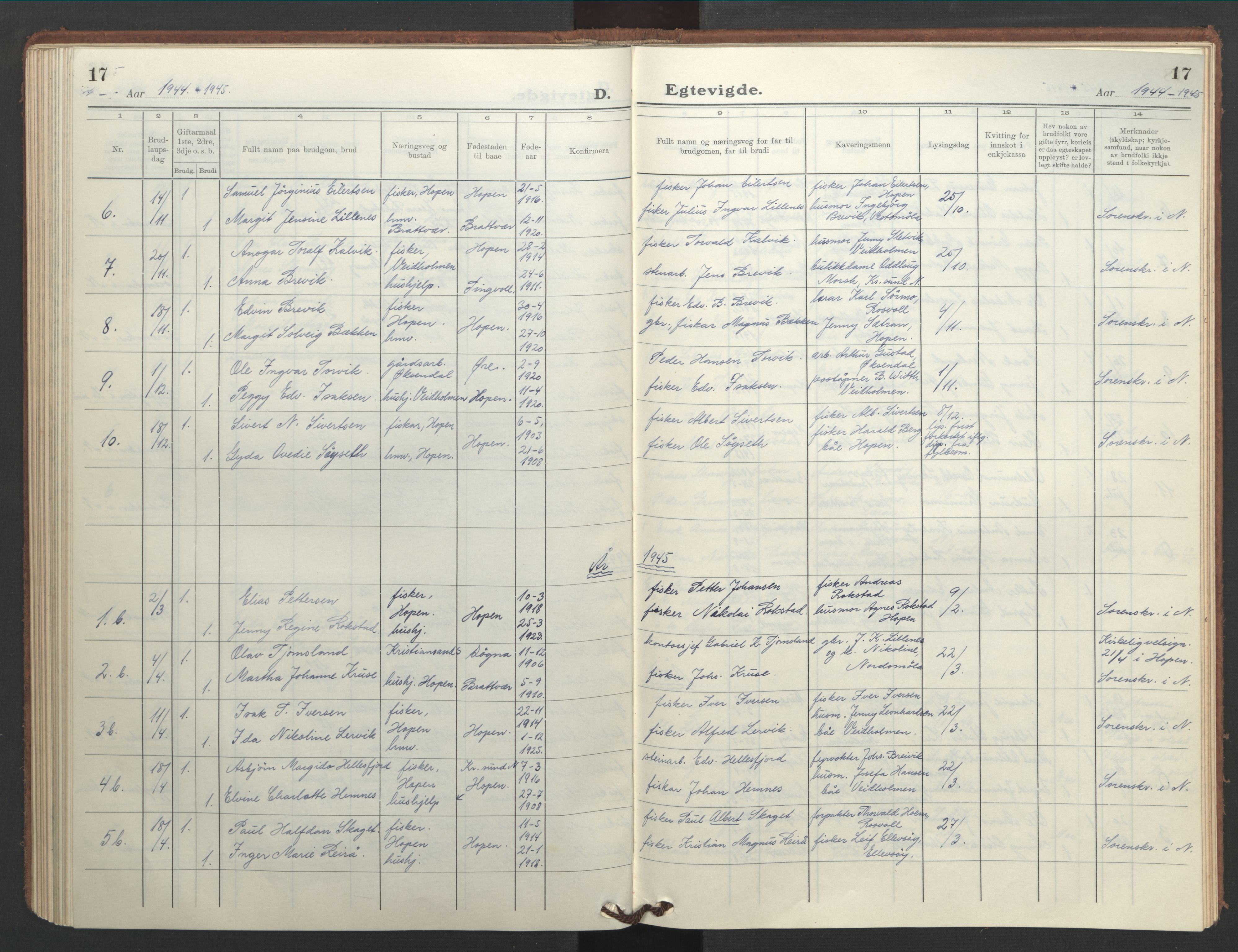 Ministerialprotokoller, klokkerbøker og fødselsregistre - Møre og Romsdal, AV/SAT-A-1454/583/L0957: Parish register (copy) no. 583C02, 1926-1947, p. 17