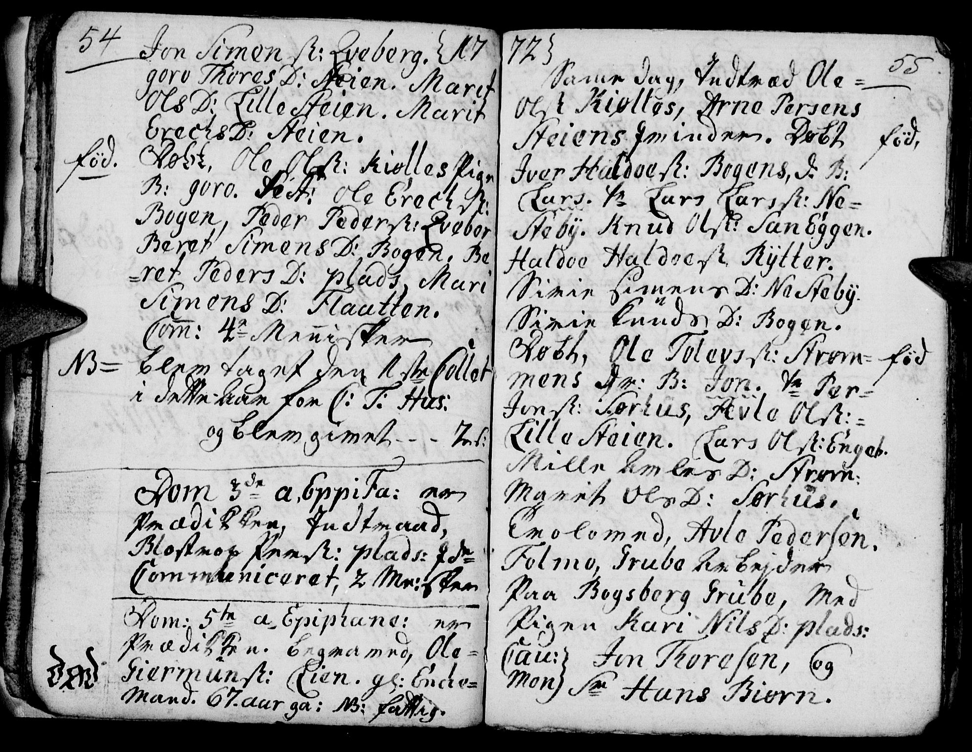 Tynset prestekontor, SAH/PREST-058/H/Ha/Hab/L0009: Parish register (official) no. 9, 1769-1781, p. 54-55