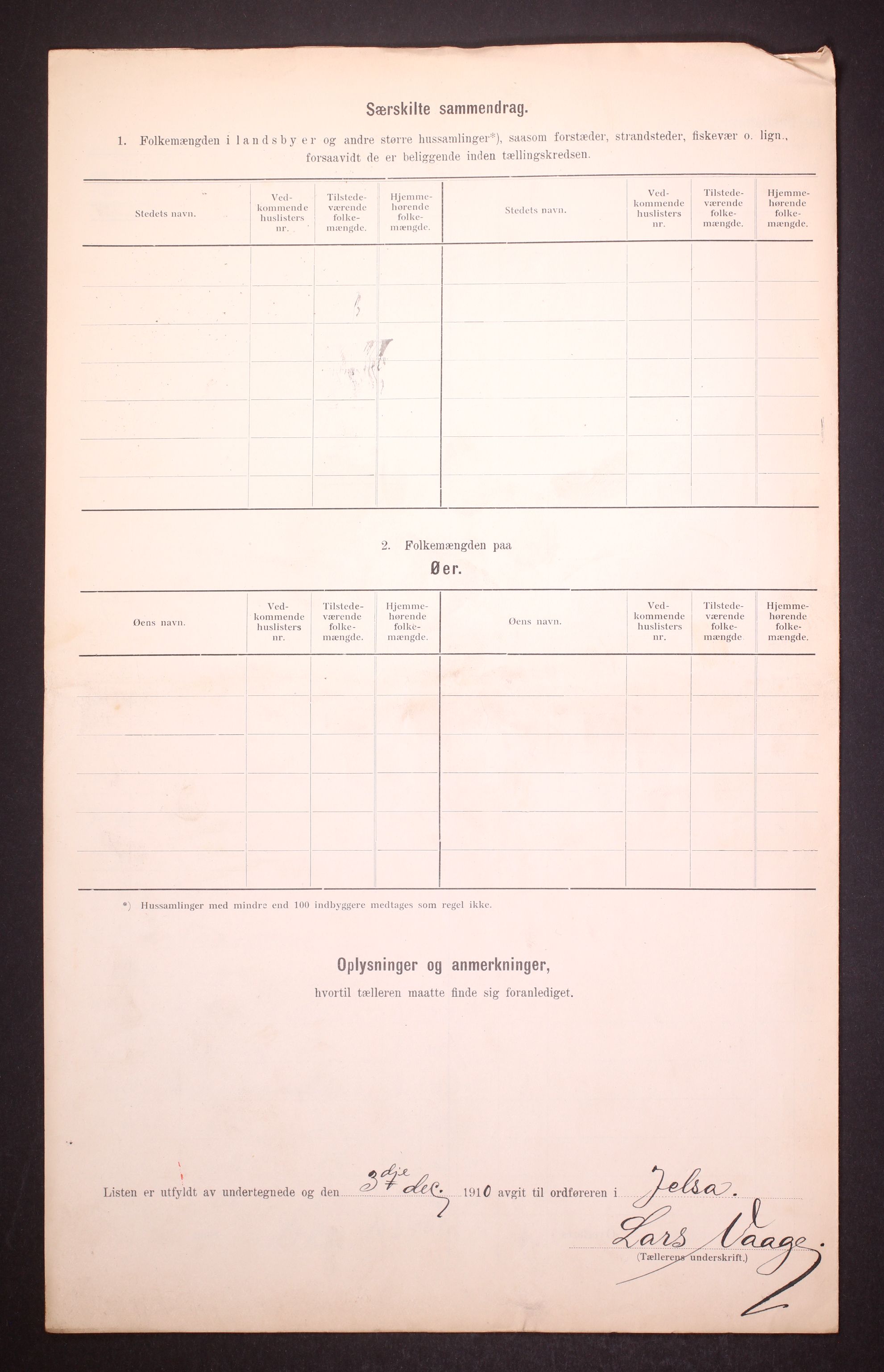 RA, 1910 census for Jelsa, 1910, p. 35