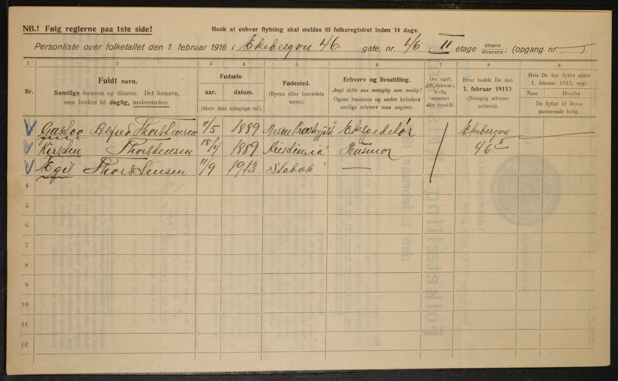 OBA, Municipal Census 1916 for Kristiania, 1916, p. 20729