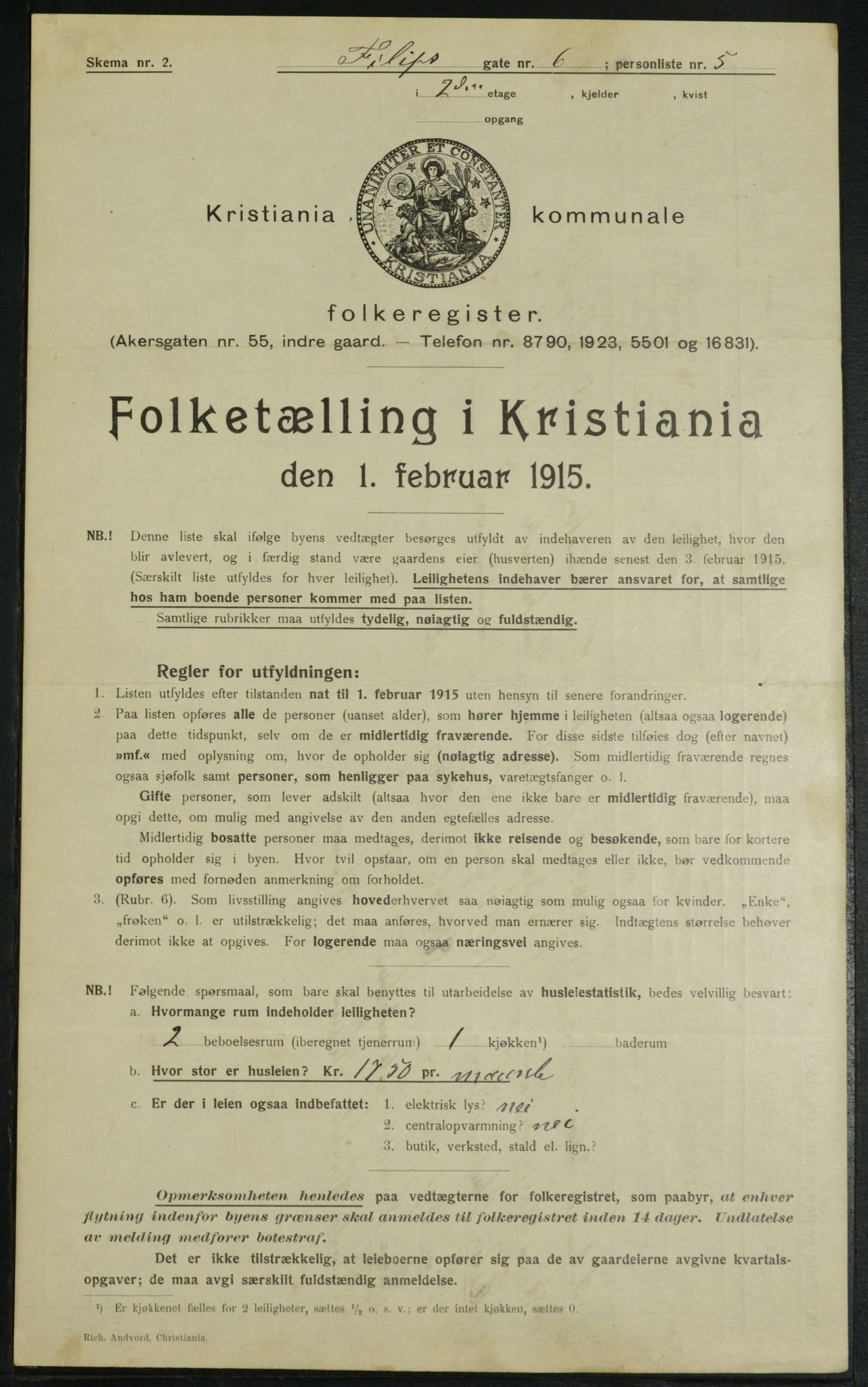 OBA, Municipal Census 1915 for Kristiania, 1915, p. 23800