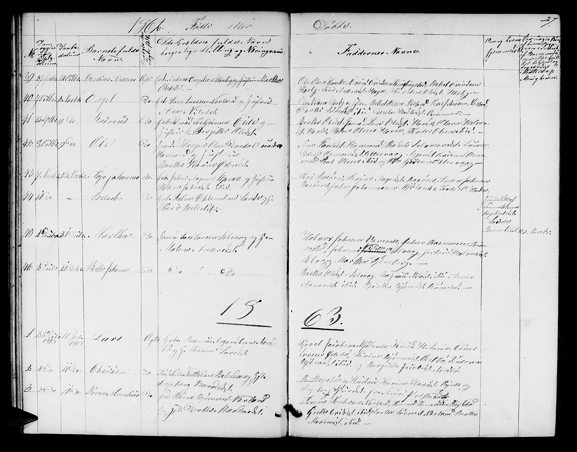 Finnøy sokneprestkontor, SAST/A-101825/H/Ha/Hab/L0002: Parish register (copy) no. B 2, 1857-1878, p. 27