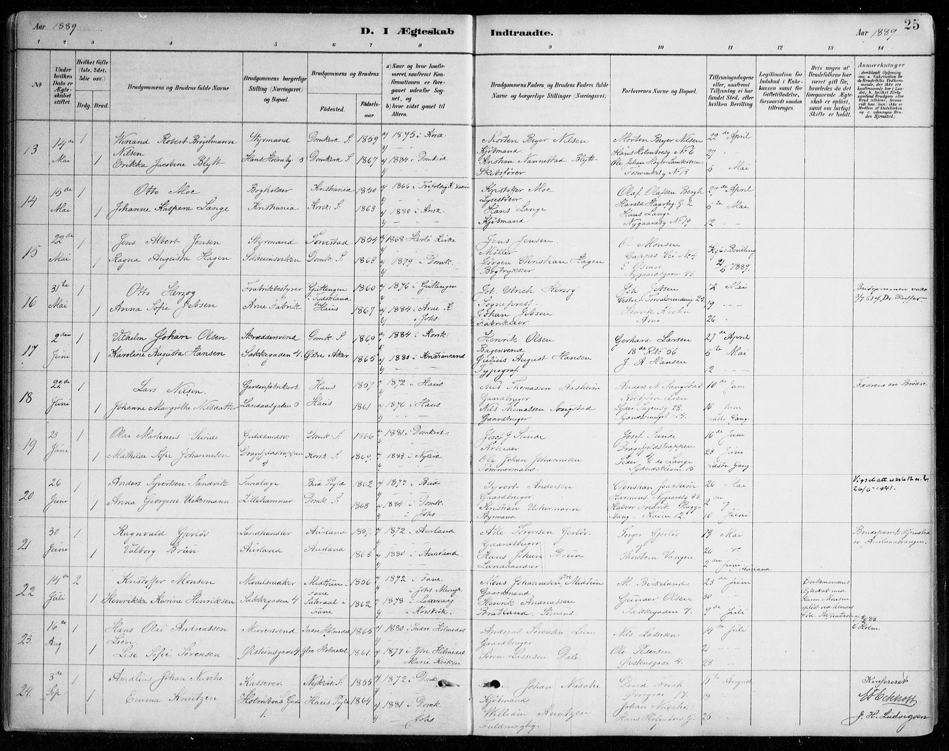 Johanneskirken sokneprestembete, AV/SAB-A-76001/H/Haa/L0012: Parish register (official) no. D 1, 1885-1912, p. 25