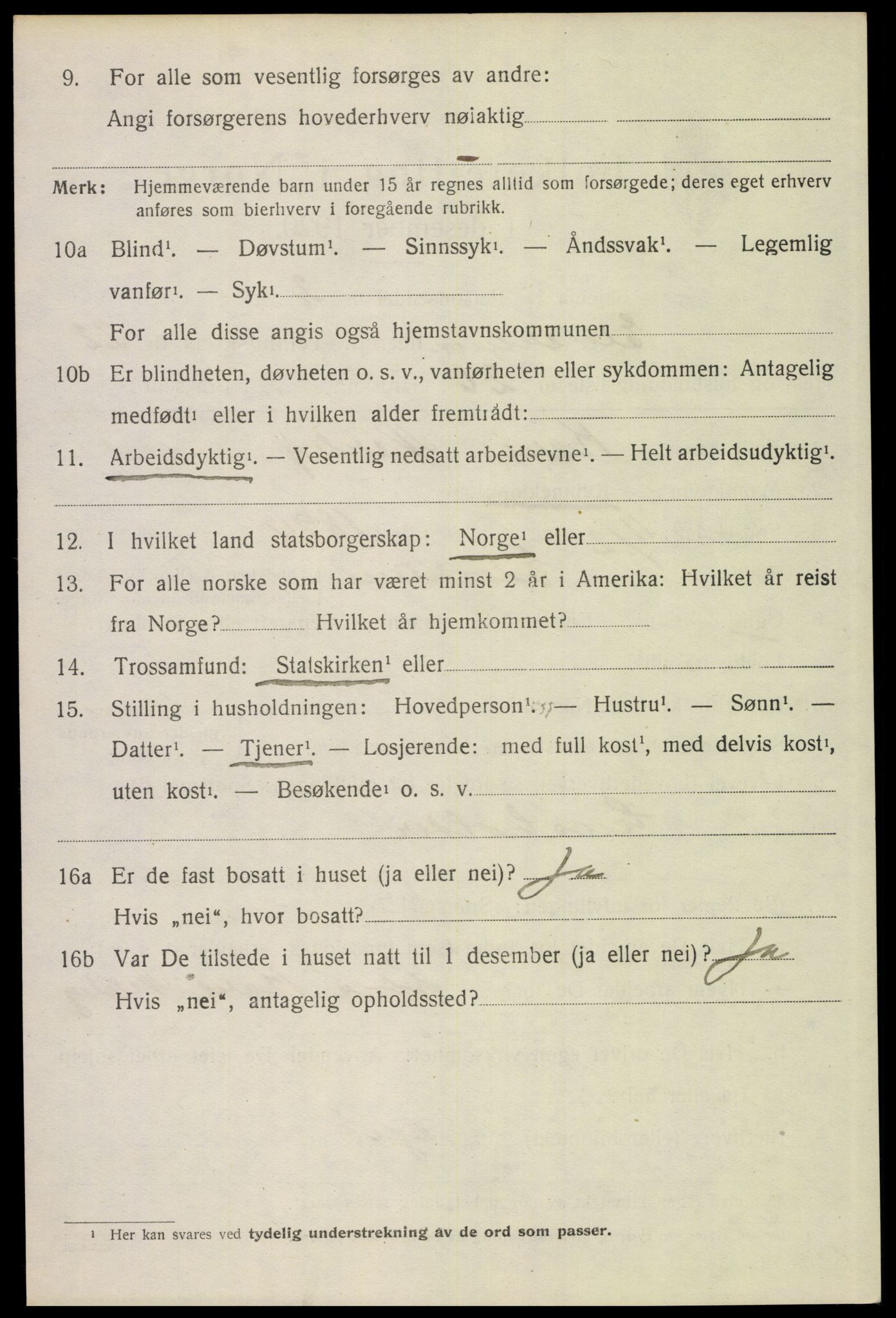 SAH, 1920 census for Elverum, 1920, p. 24927