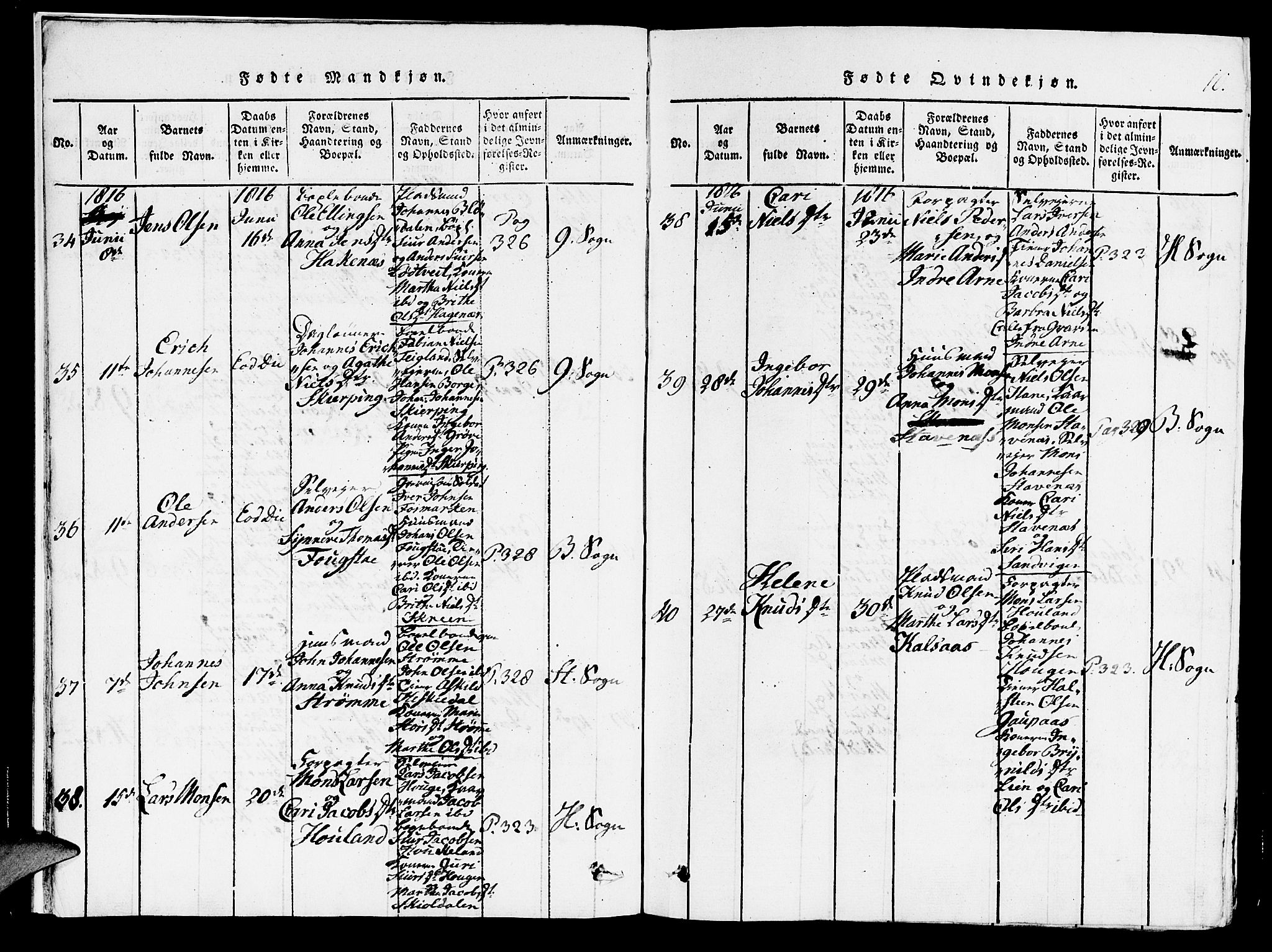 Haus sokneprestembete, SAB/A-75601/H/Haa: Parish register (official) no. A 12, 1816-1821, p. 10