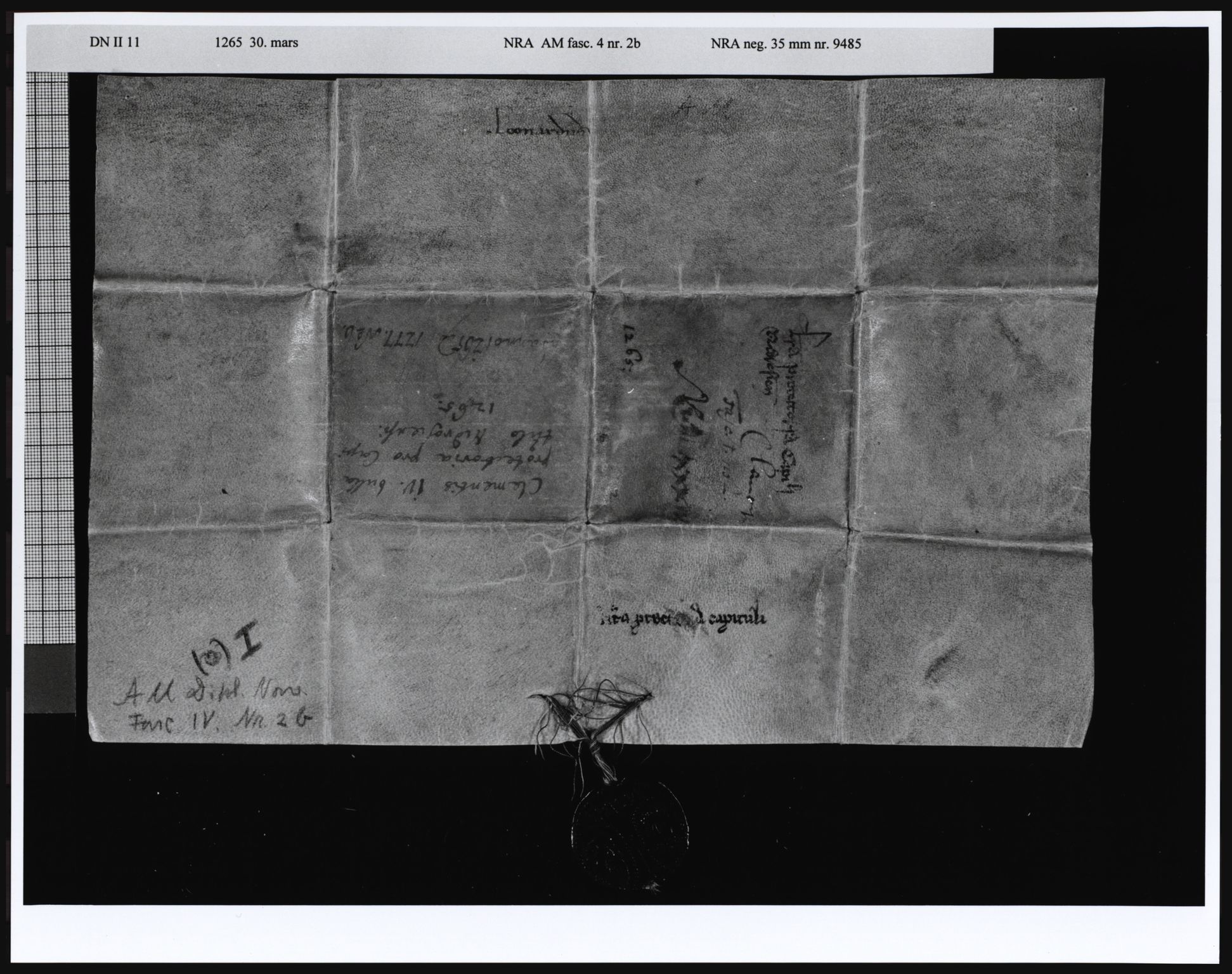 Riksarkivets diplomsamling, AV/RA-EA-5965/F05/L0011: NRA AM fasc. 4 nr. 1-2b, 1265-1307, p. 16