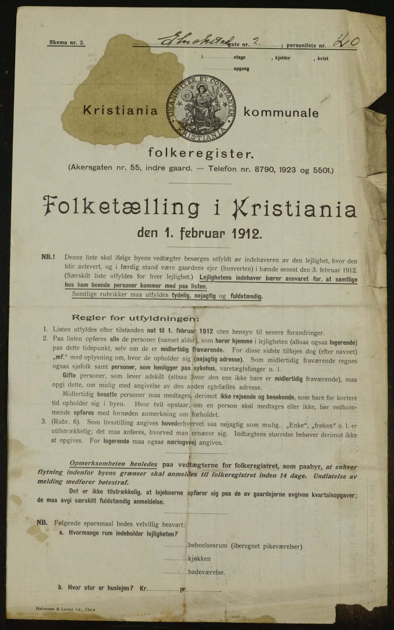 OBA, Municipal Census 1912 for Kristiania, 1912, p. 29182