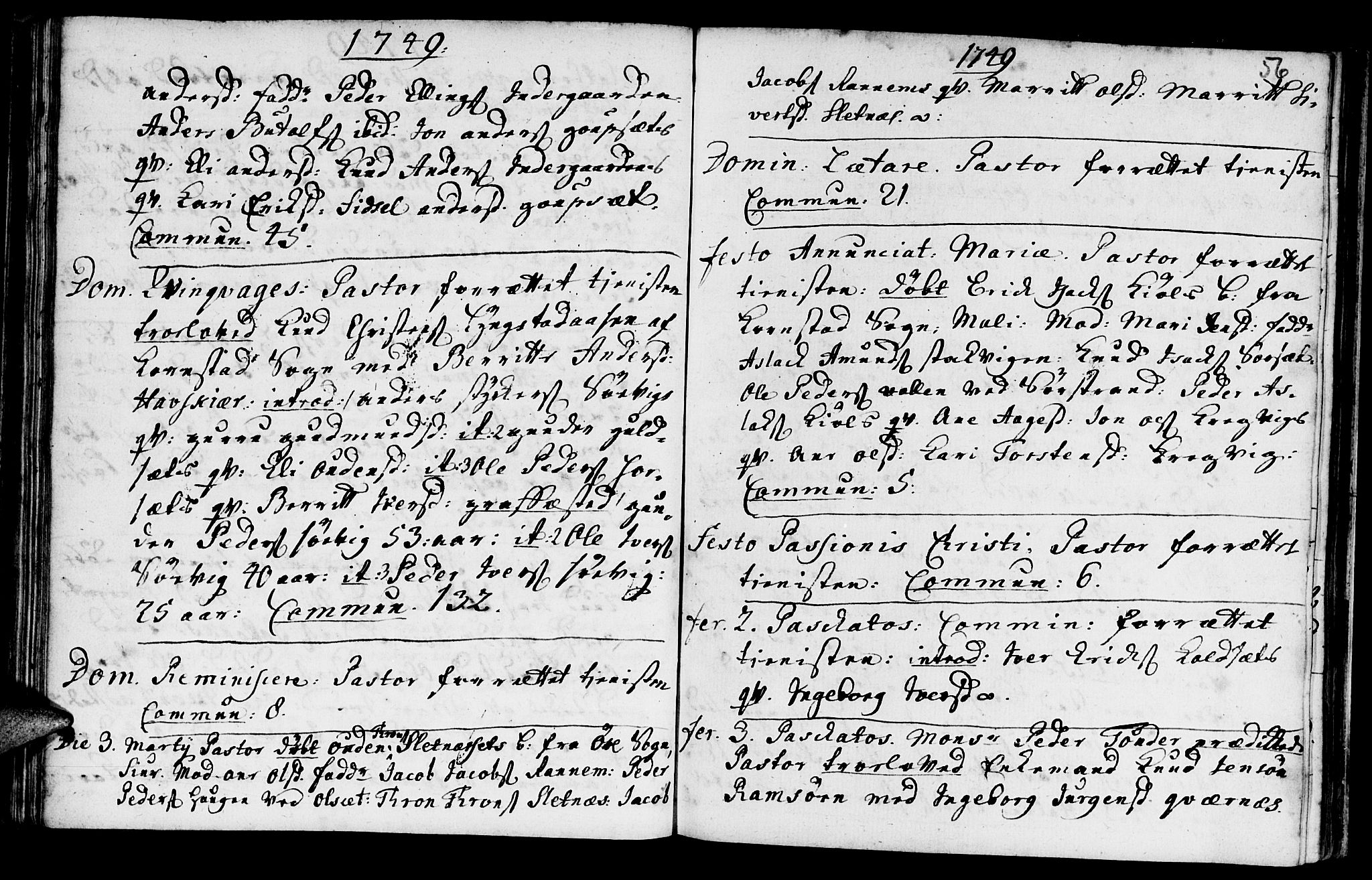 Ministerialprotokoller, klokkerbøker og fødselsregistre - Møre og Romsdal, AV/SAT-A-1454/568/L0797: Parish register (official) no. 568A06, 1731-1760, p. 56