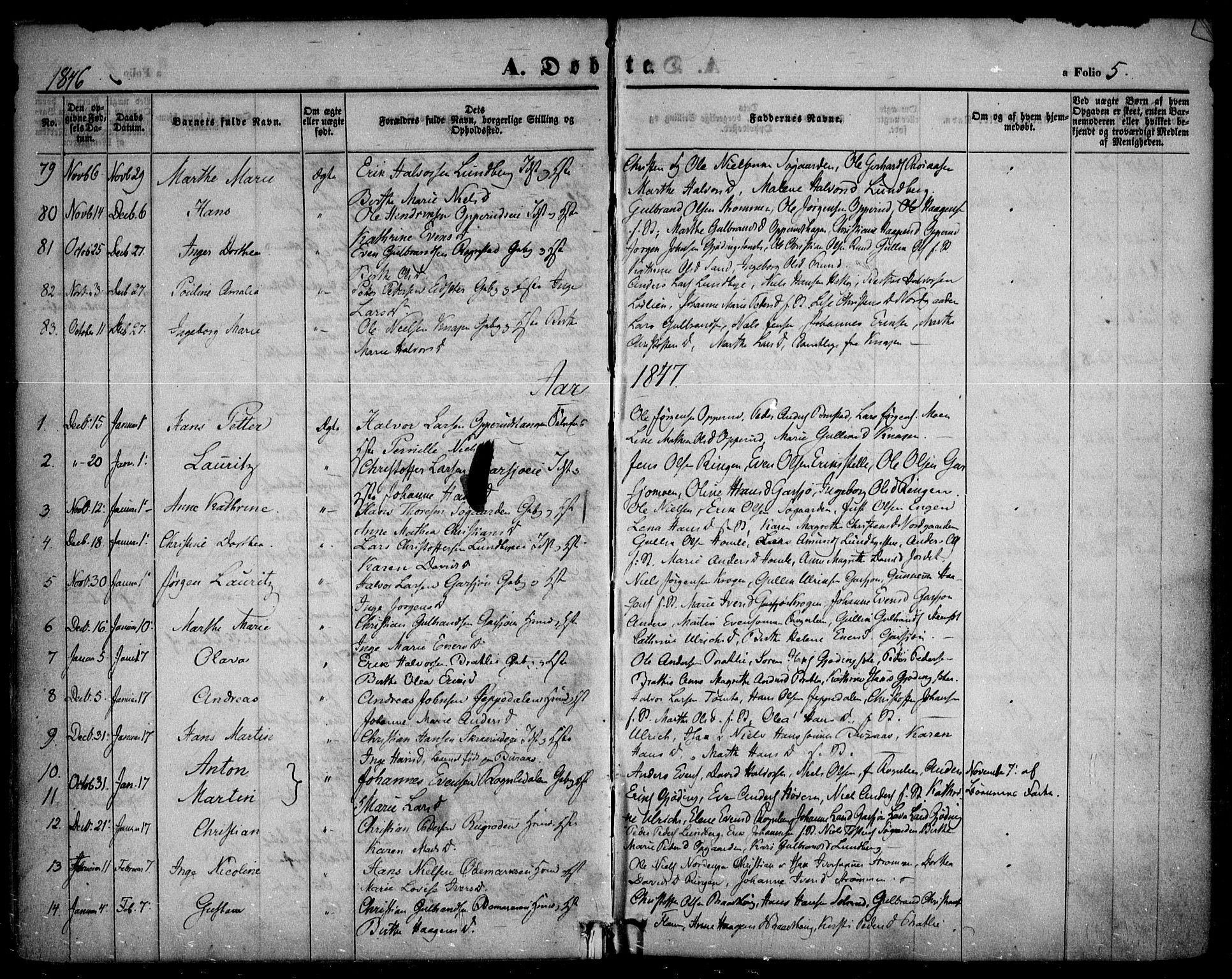 Hurdal prestekontor Kirkebøker, AV/SAO-A-10889/F/Fa/L0005: Parish register (official) no. I 5, 1846-1859, p. 5