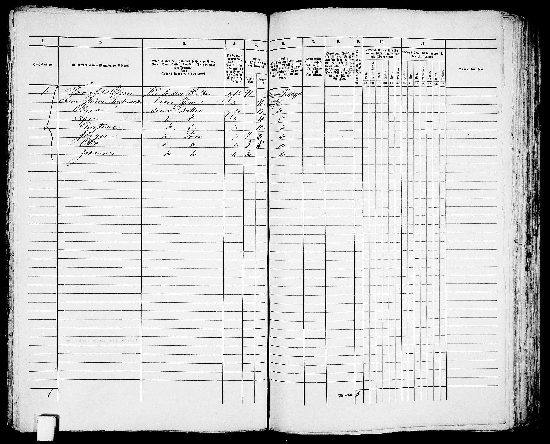 RA, 1865 census for Fjære/Grimstad, 1865, p. 329