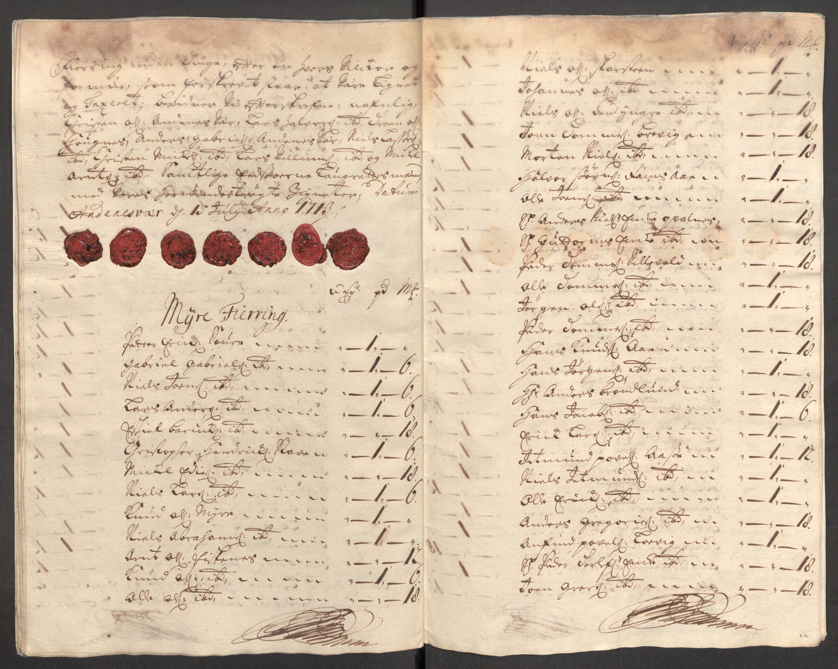 Rentekammeret inntil 1814, Reviderte regnskaper, Fogderegnskap, AV/RA-EA-4092/R67/L4679: Fogderegnskap Vesterålen, Andenes og Lofoten, 1711-1713, p. 223