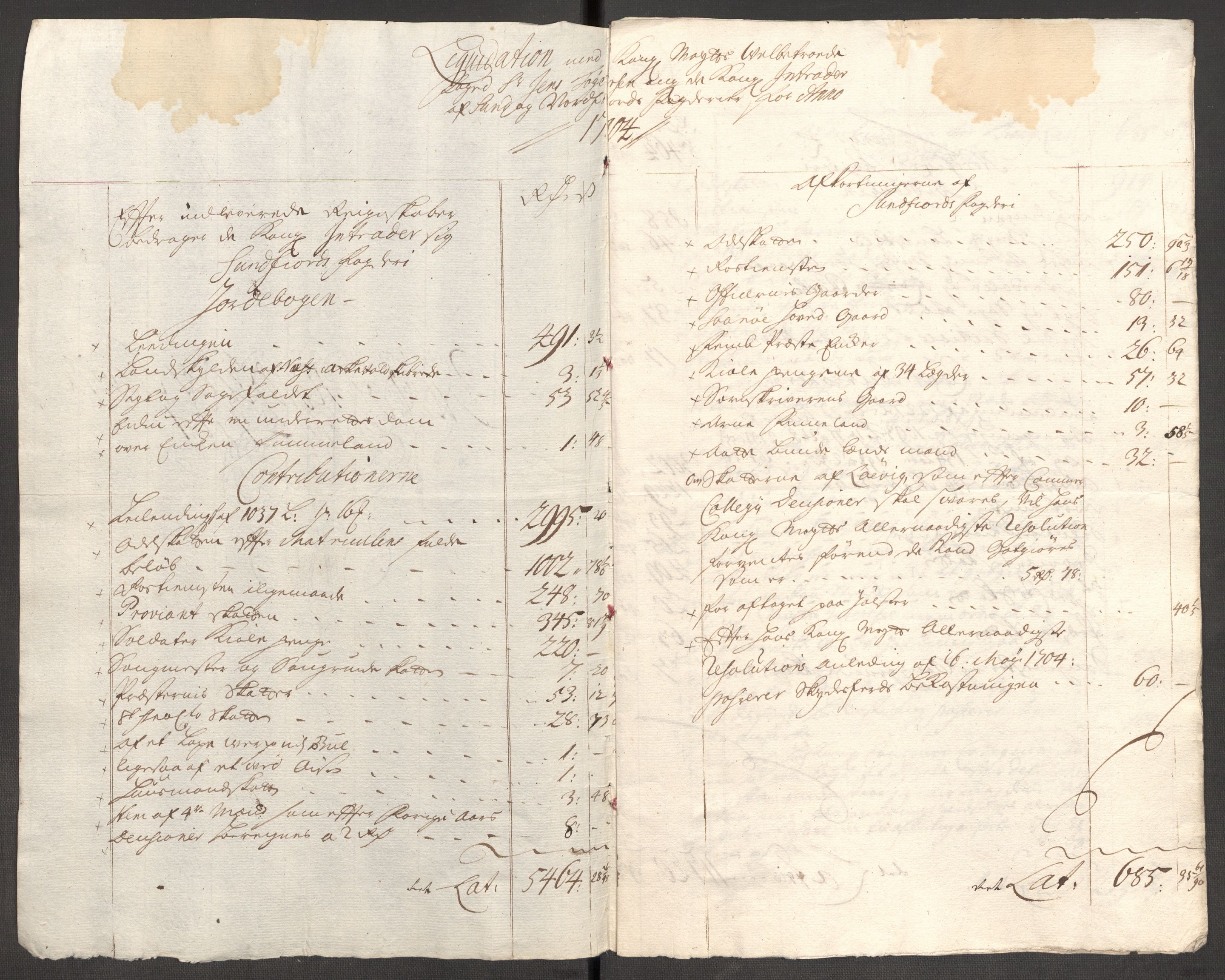 Rentekammeret inntil 1814, Reviderte regnskaper, Fogderegnskap, RA/EA-4092/R53/L3428: Fogderegnskap Sunn- og Nordfjord, 1704, p. 21