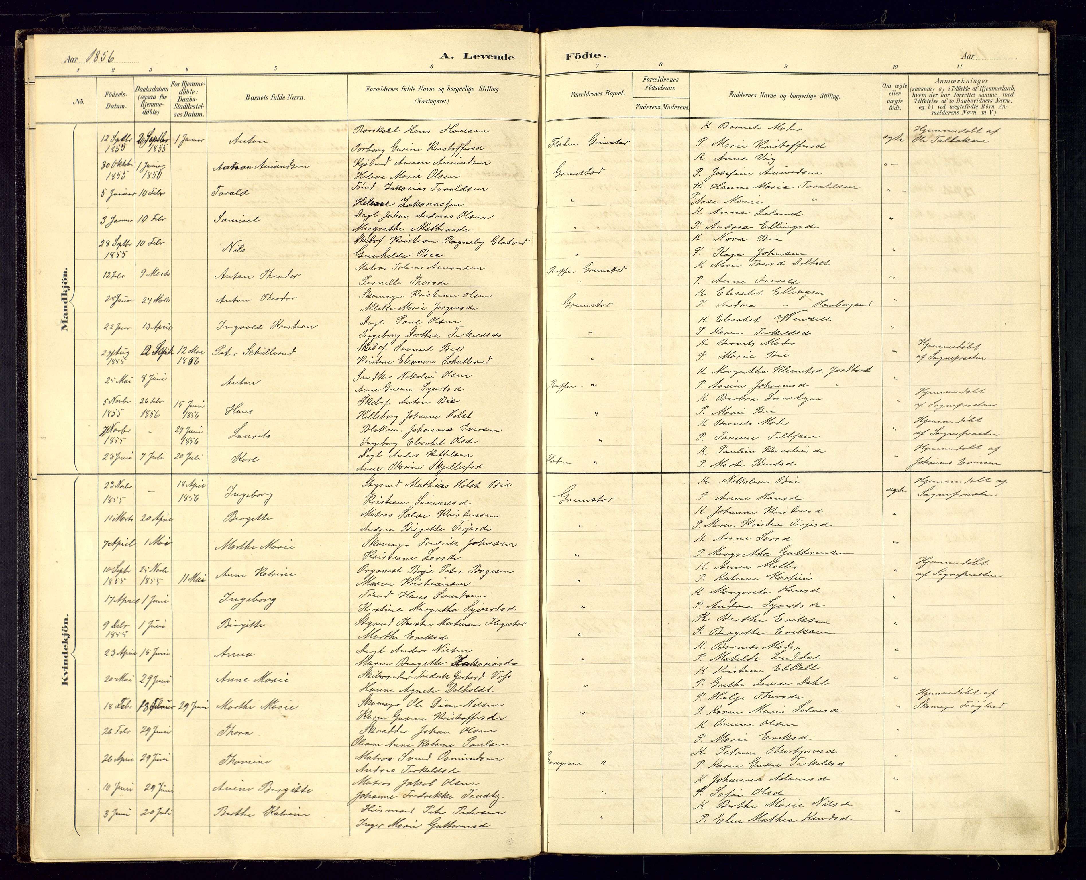 Grimstad sokneprestkontor, AV/SAK-1111-0017/F/Fa/L0001: Parish register (official) no. A 1a, 1850-1877