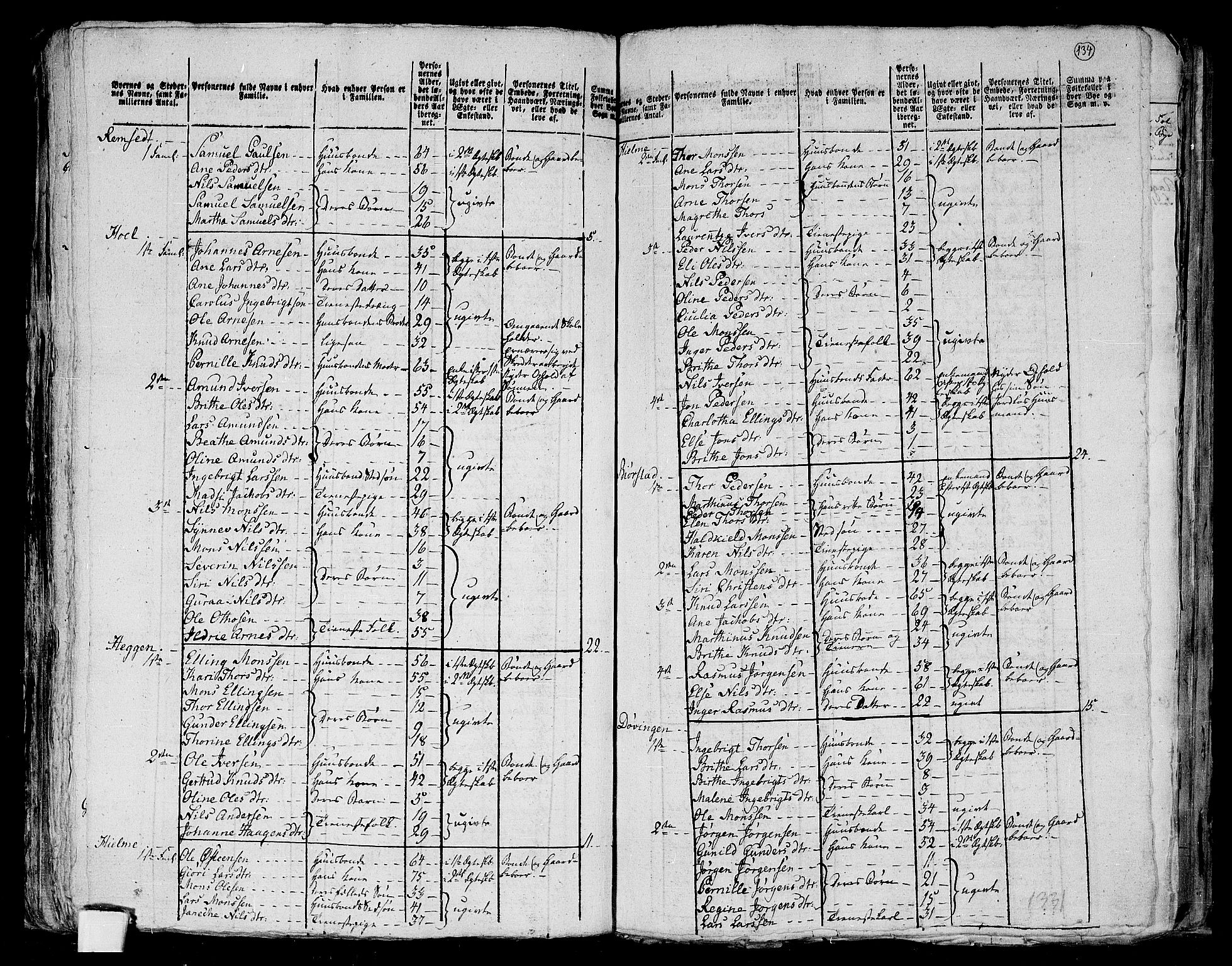 RA, 1801 census for 1524P Norddal, 1801, p. 133b-134a