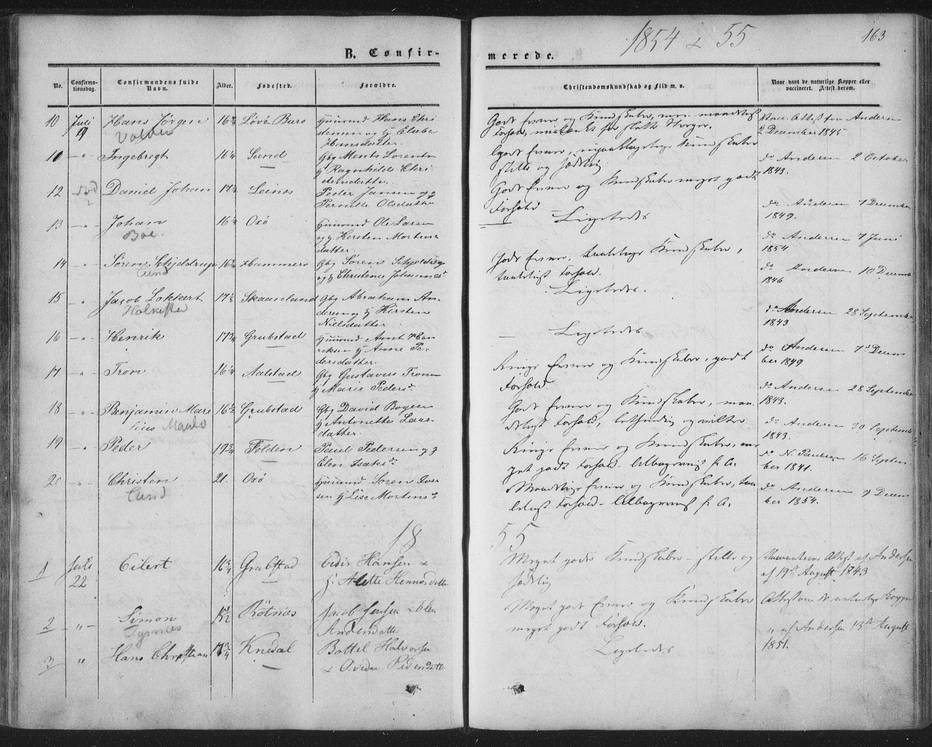 Ministerialprotokoller, klokkerbøker og fødselsregistre - Nordland, AV/SAT-A-1459/855/L0800: Parish register (official) no. 855A08, 1852-1864, p. 163