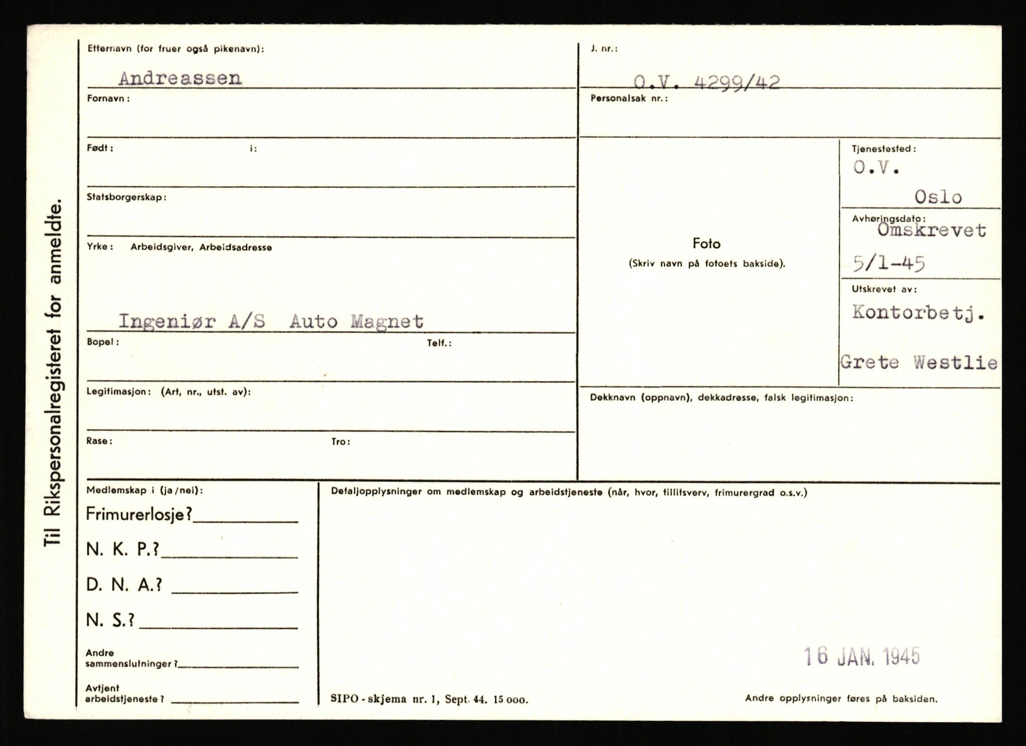 Statspolitiet - Hovedkontoret / Osloavdelingen, AV/RA-S-1329/C/Ca/L0001: Aabakken - Armann, 1943-1945, p. 3687