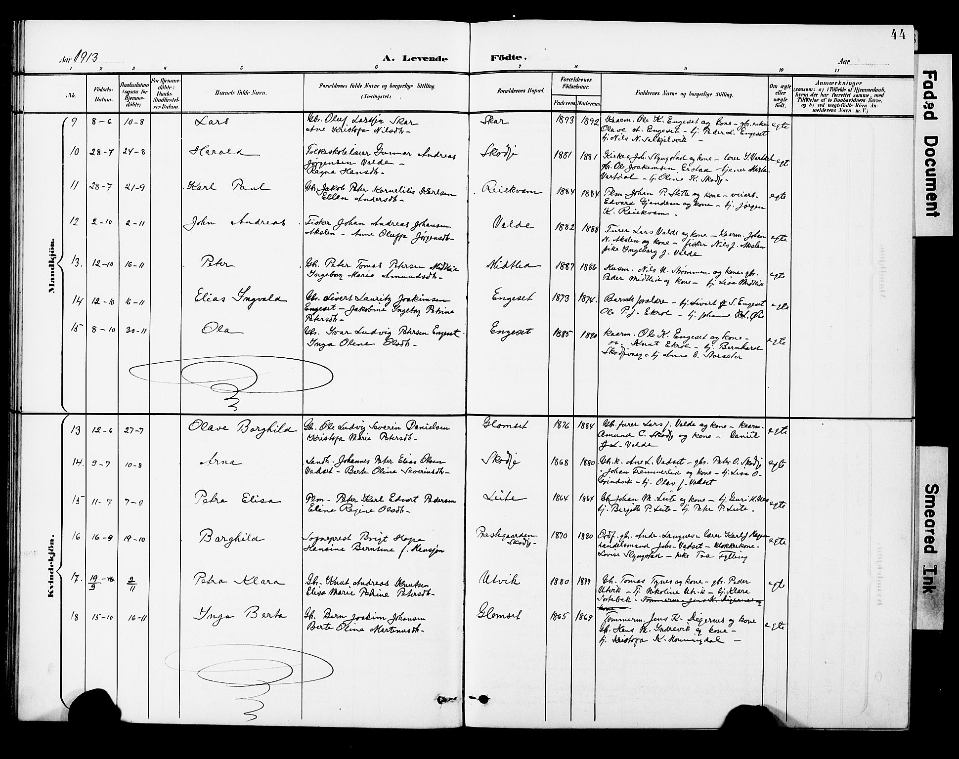 Ministerialprotokoller, klokkerbøker og fødselsregistre - Møre og Romsdal, AV/SAT-A-1454/524/L0366: Parish register (copy) no. 524C07, 1900-1931, p. 44