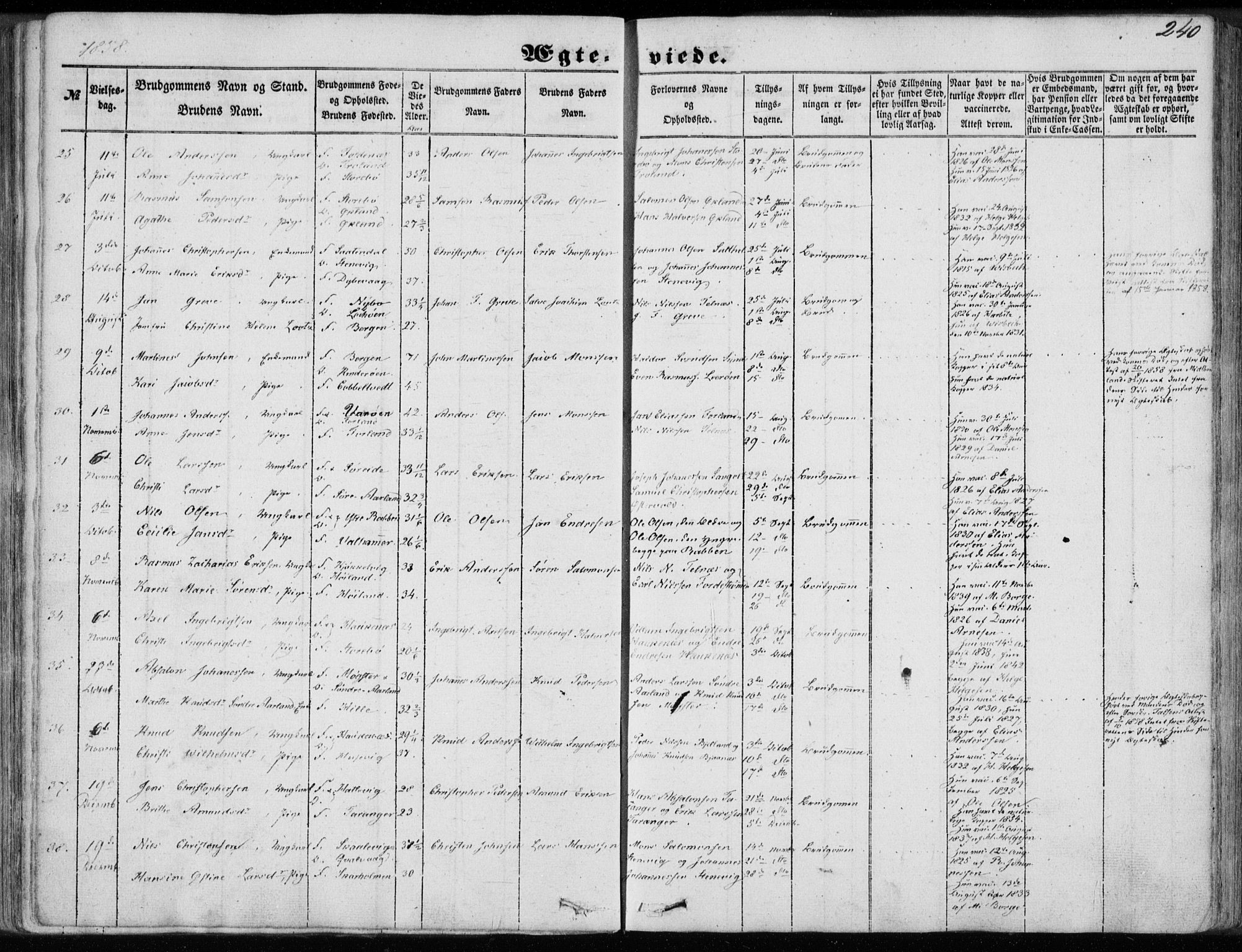 Sund sokneprestembete, AV/SAB-A-99930: Parish register (official) no. A 14, 1850-1866, p. 240