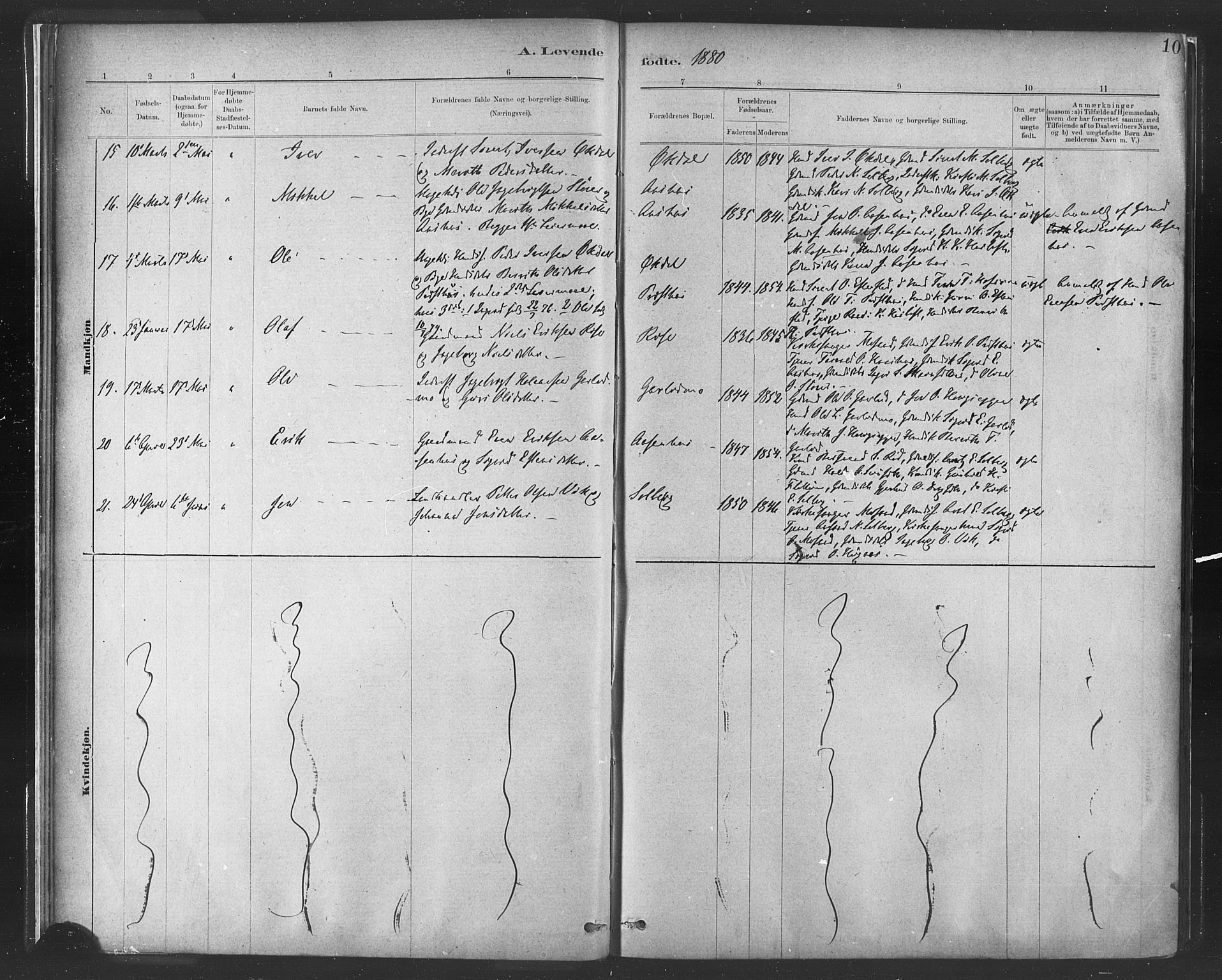 Ministerialprotokoller, klokkerbøker og fødselsregistre - Sør-Trøndelag, SAT/A-1456/689/L1040: Parish register (official) no. 689A05, 1878-1890, p. 10