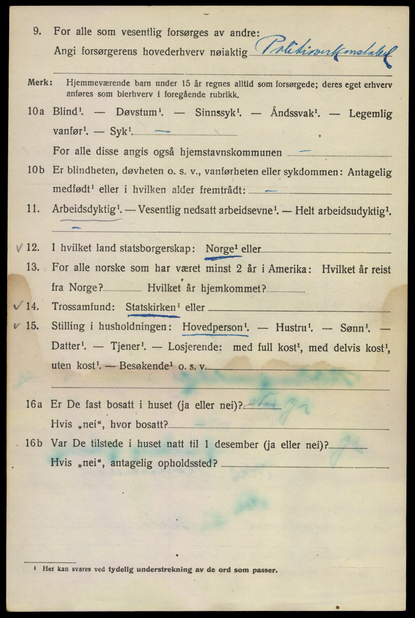 SAO, 1920 census for Kristiania, 1920, p. 365050