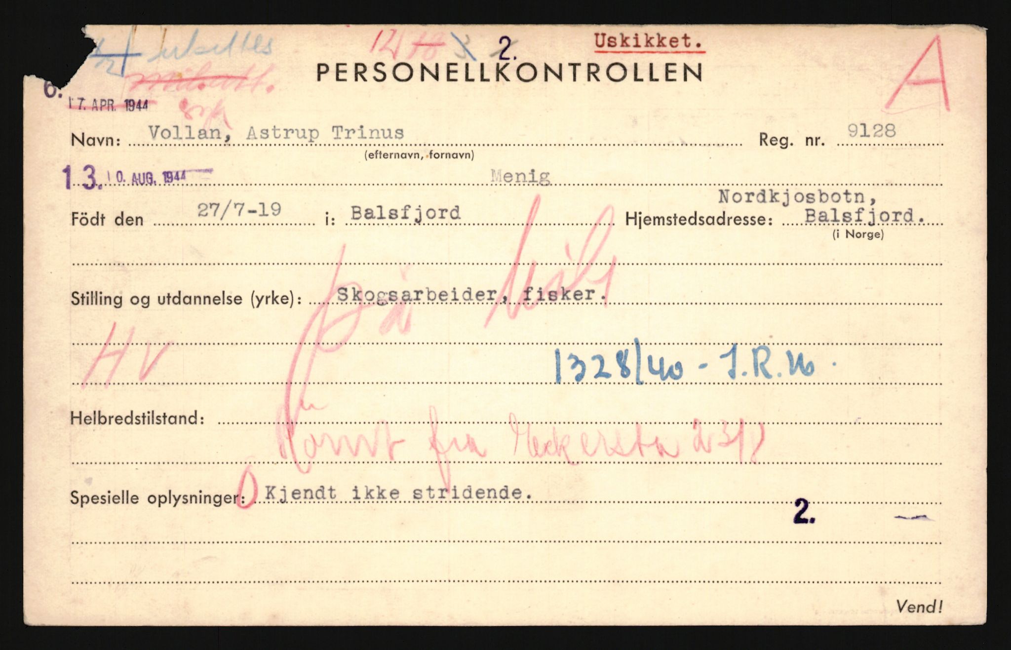 Forsvaret, Troms infanteriregiment nr. 16, AV/RA-RAFA-3146/P/Pa/L0024/0001: Rulleblad / Rulleblad for regimentets menige mannskaper, årsklasse 1940, 1940, p. 170