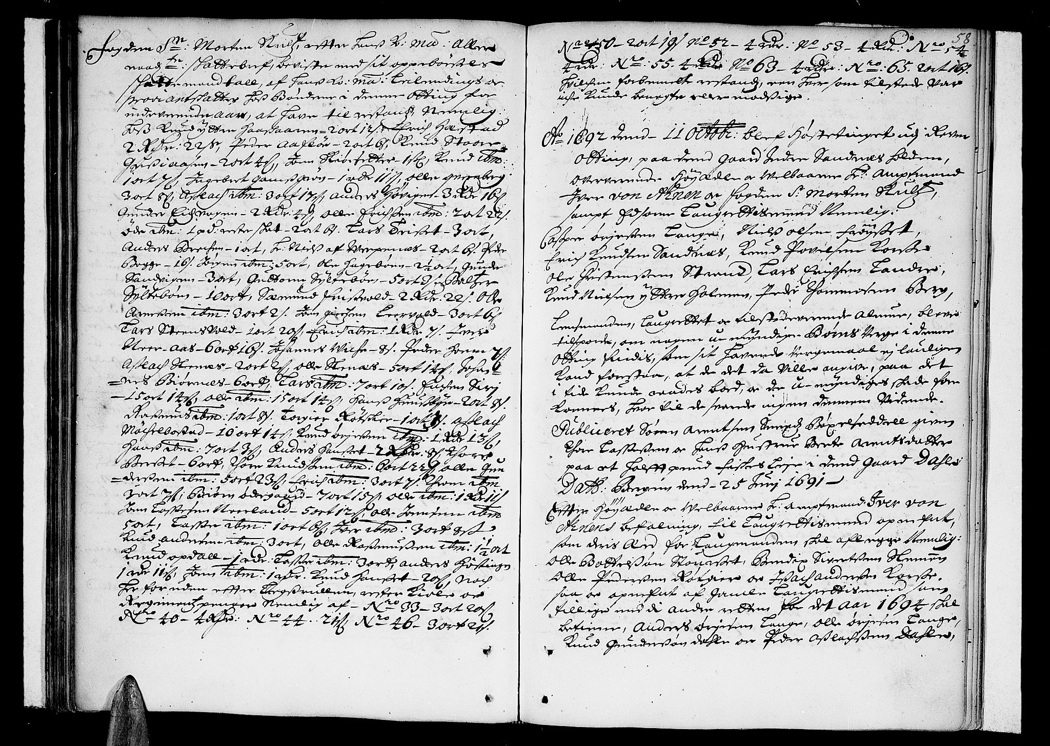 Romsdal sorenskriveri, SAT/A-4149/1/1/1A/L0002: Tingbok, 1690-1693, p. 57b-58a
