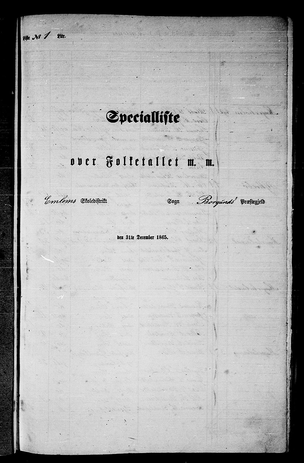RA, 1865 census for Borgund, 1865, p. 14