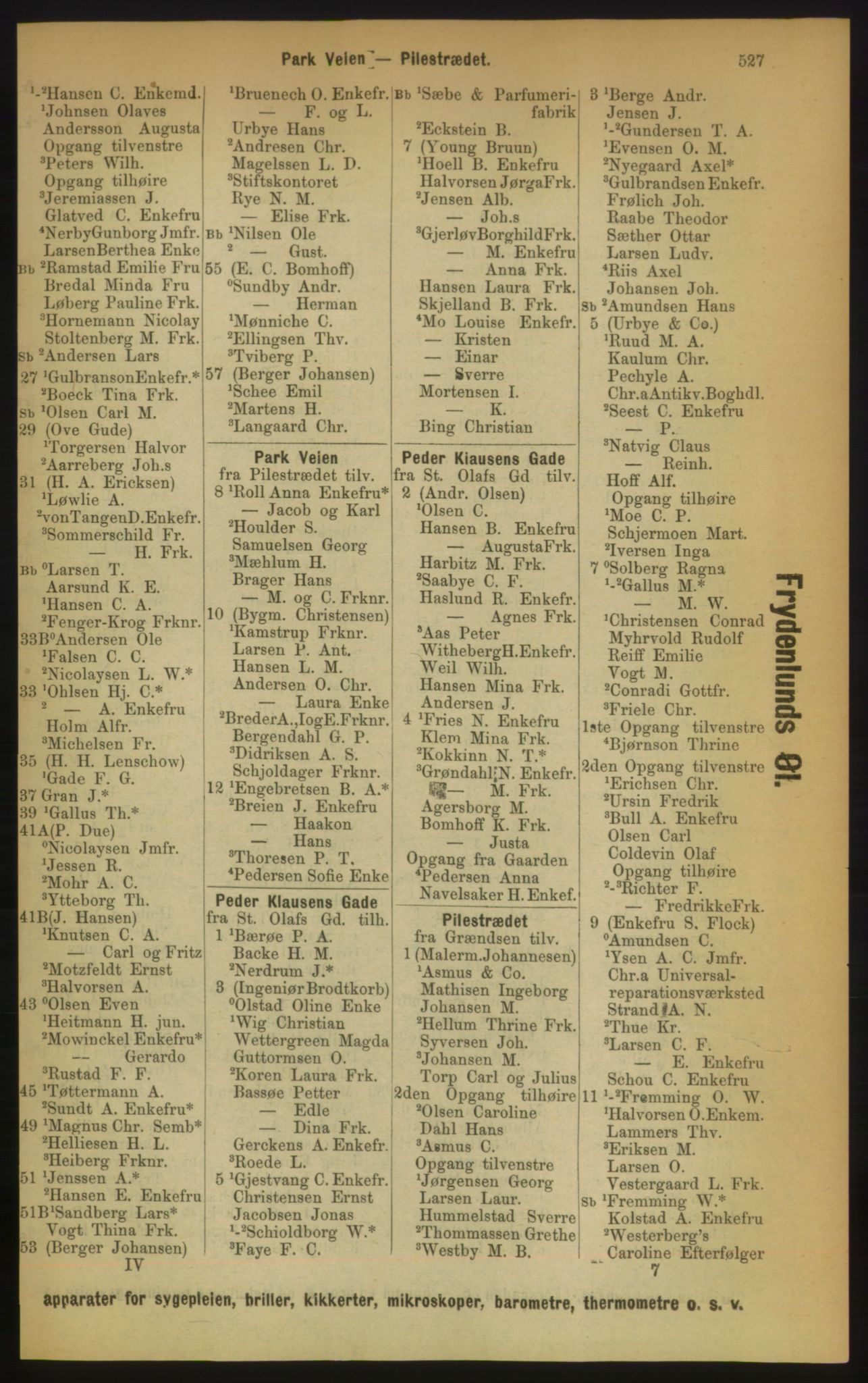 Kristiania/Oslo adressebok, PUBL/-, 1889, p. 527